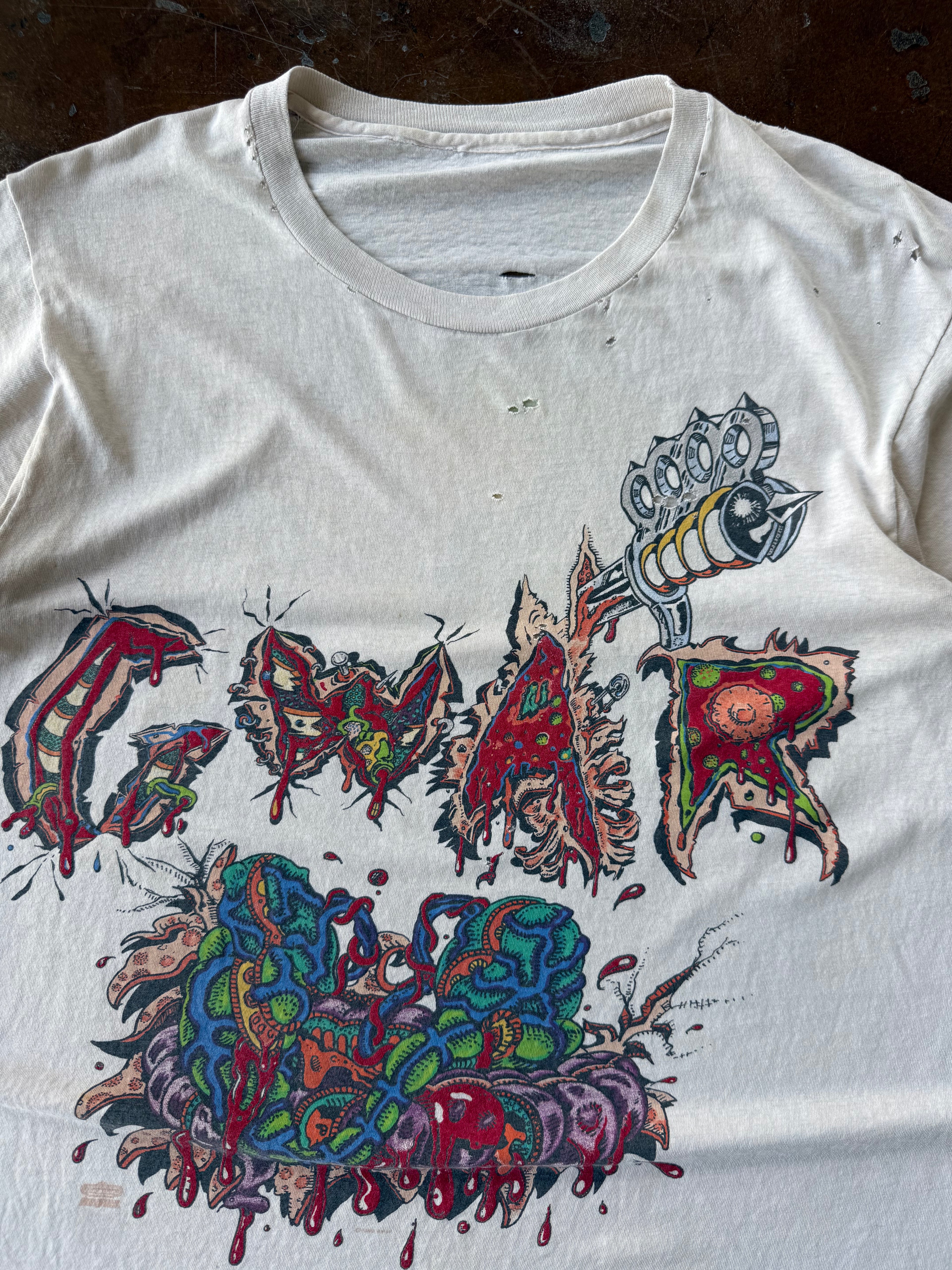 1992 lightly distressed Gwar "they dont come to your town" band shirt (LARGE)