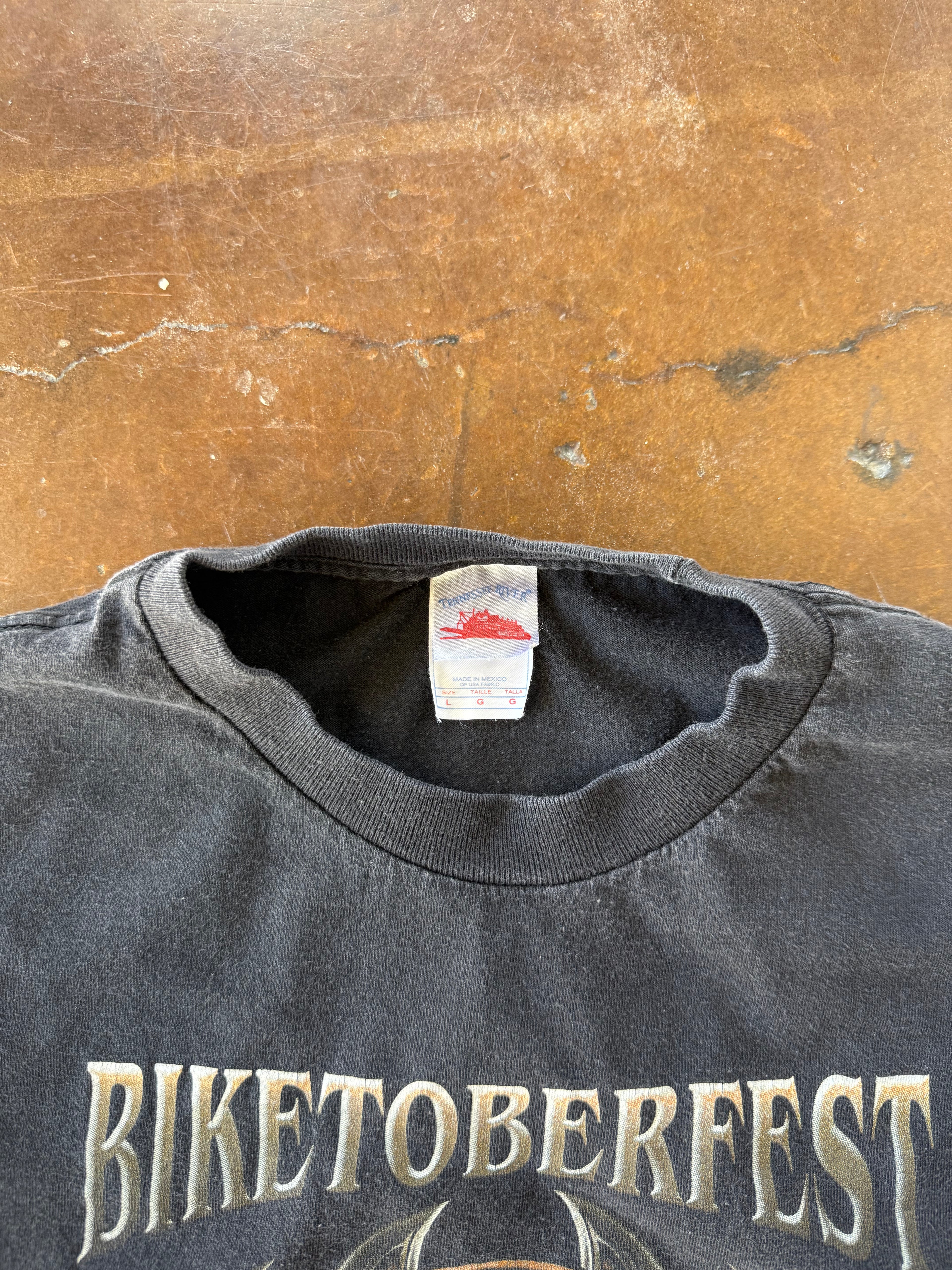 2005 Biketoberfest "flaming skull" biker shirt (LARGE)