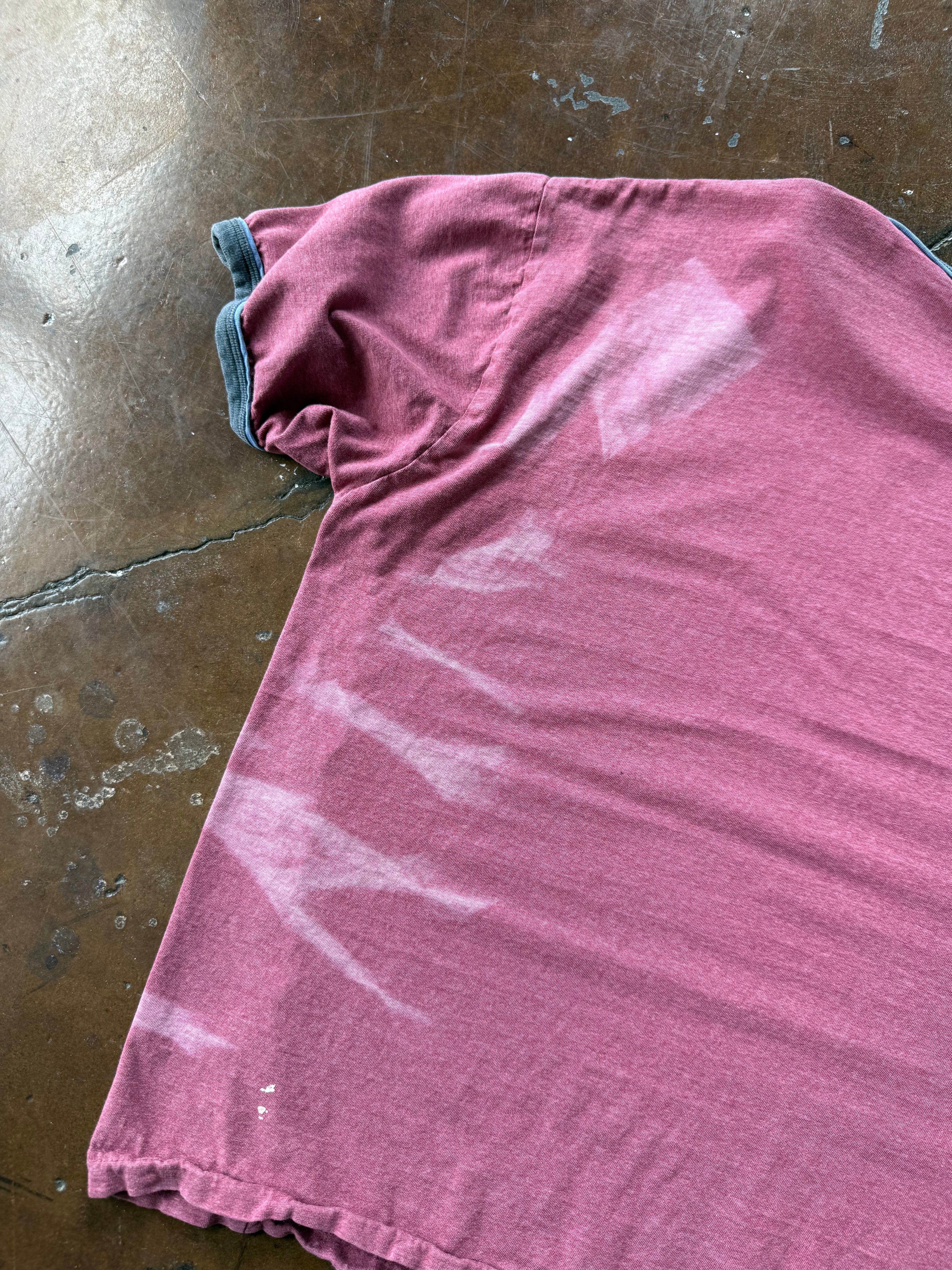 2000s lightly distressed Old Navy boxy ringer shirt (XL)
