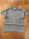 90s lightly faded Black pocket blank shirt (XL)
