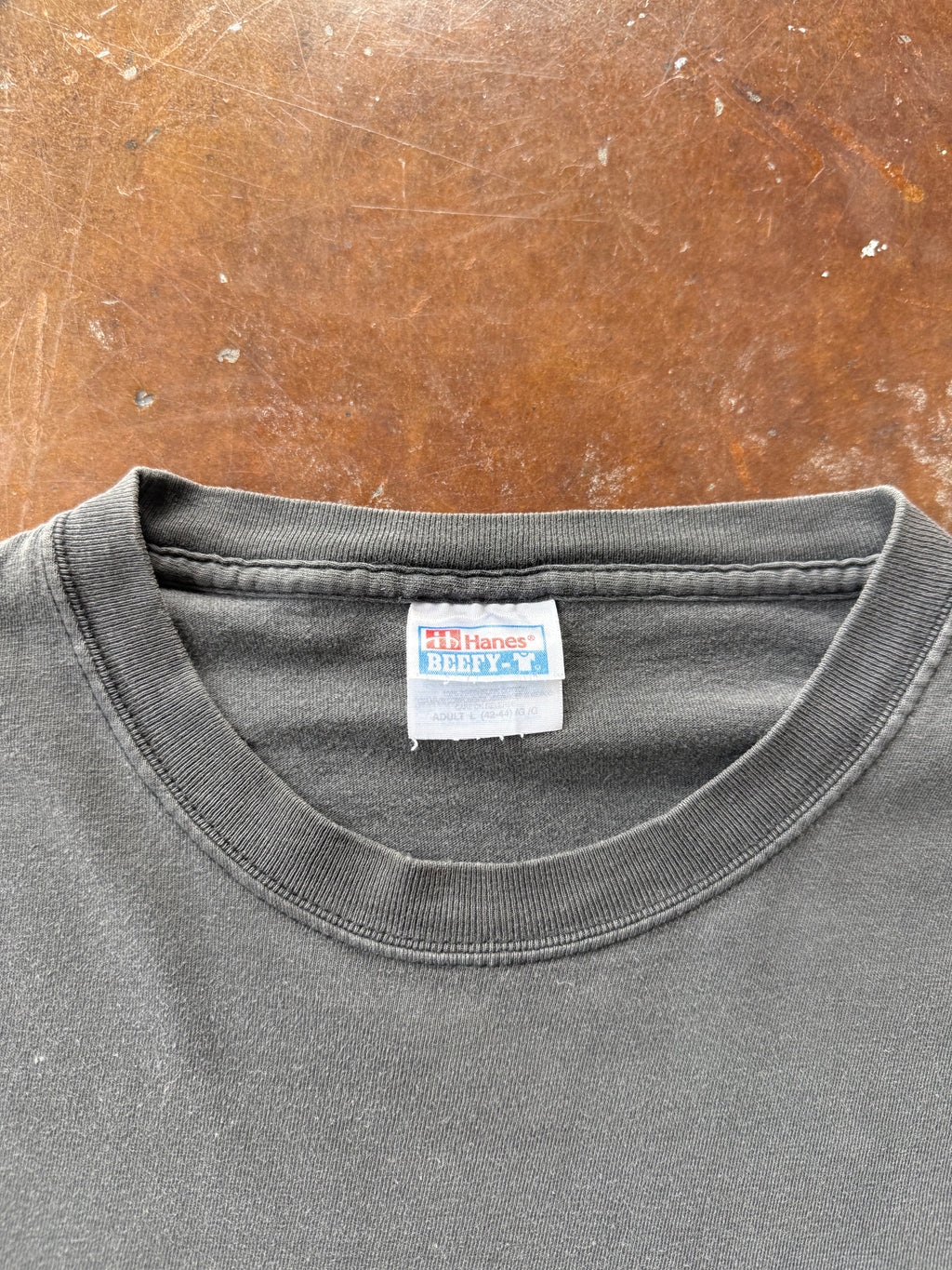 90s lightly faded Black pocket blank shirt (XL)