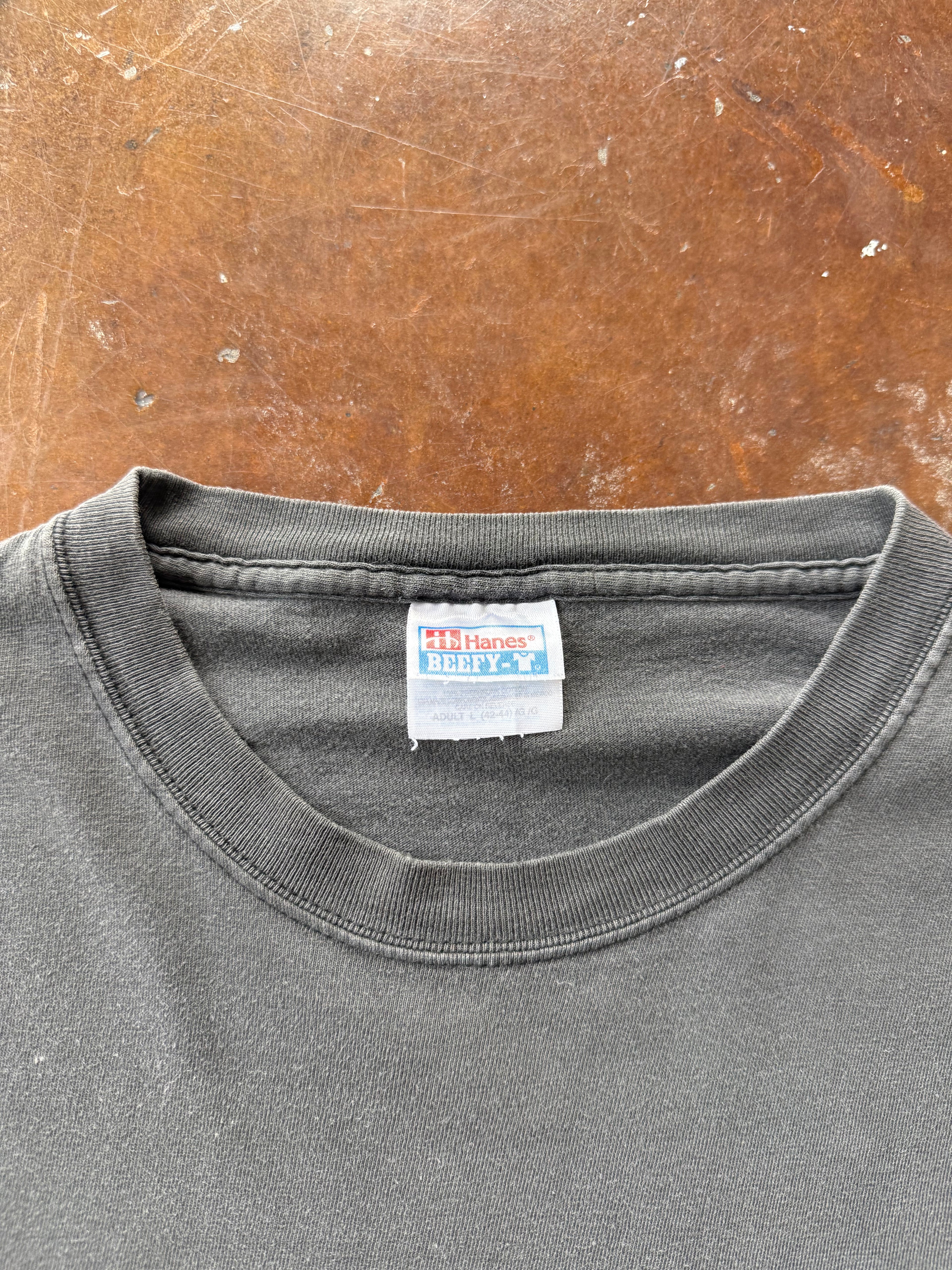 90s lightly faded Black pocket blank shirt (XL)