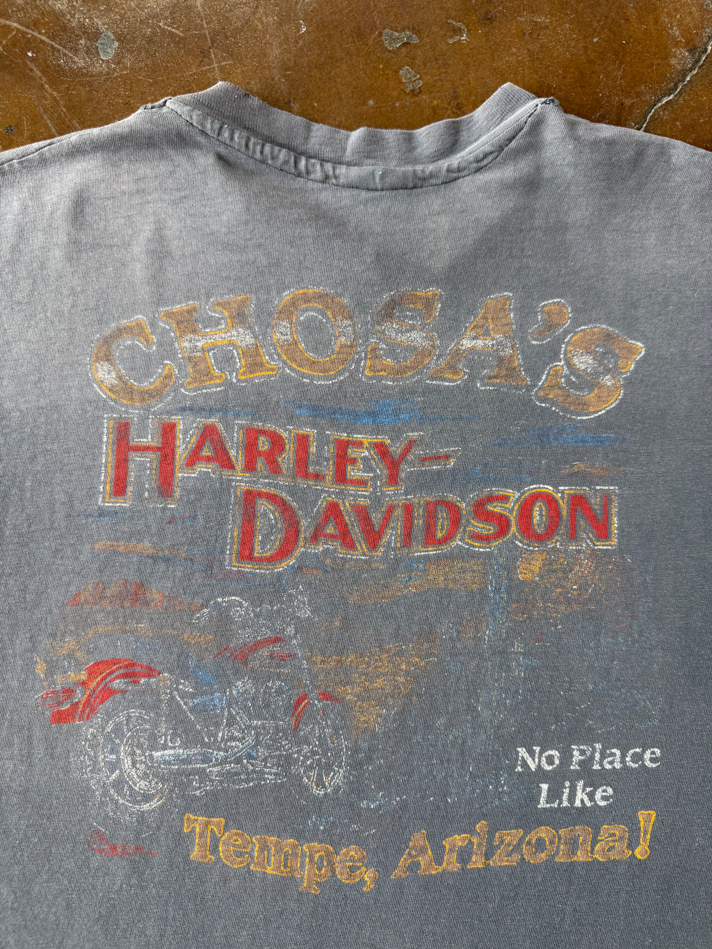 80s faded Harley Davidson "dragon emblem" biker shirt (LARGE)