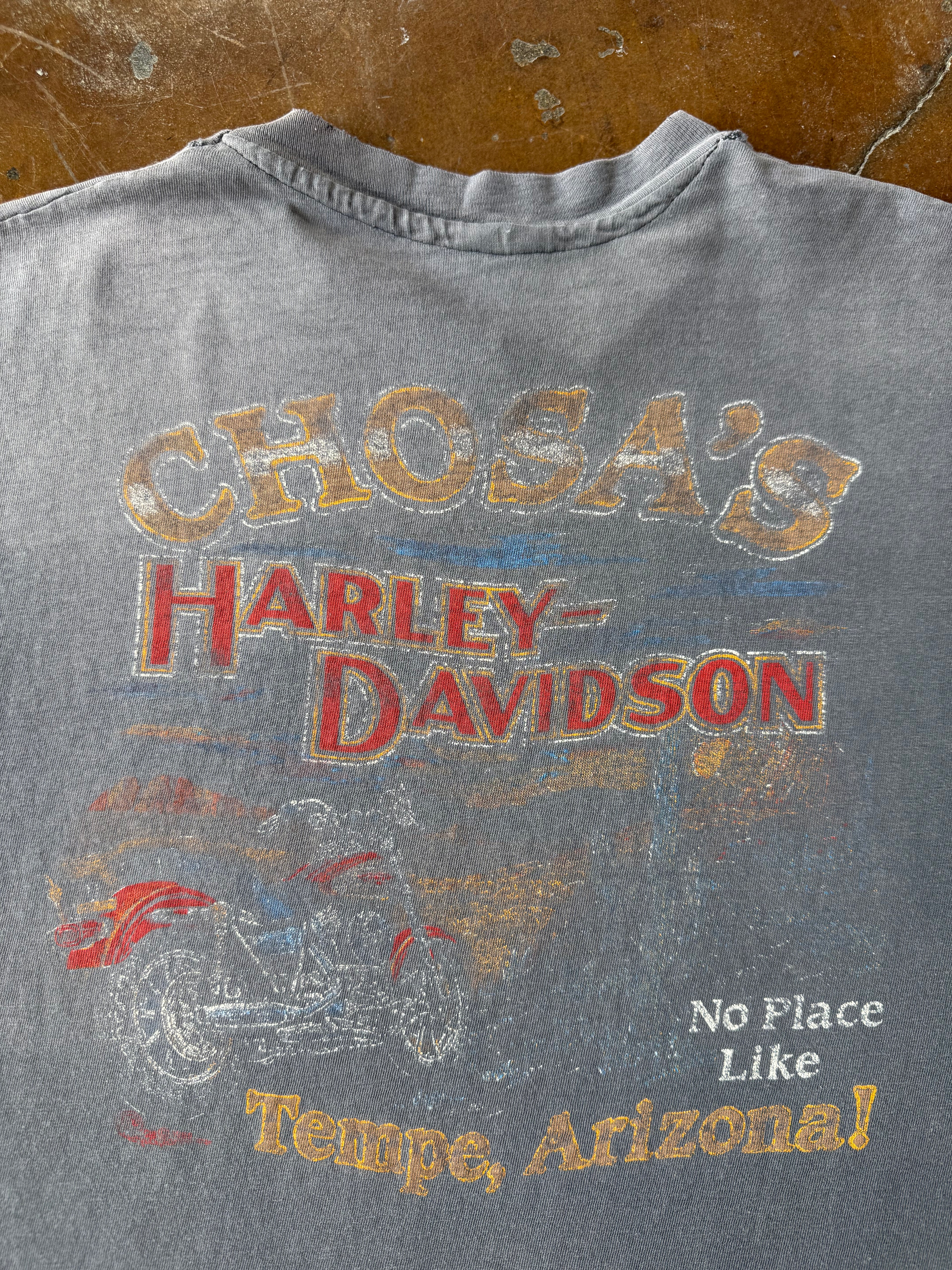 80s faded Harley Davidson "dragon emblem" biker shirt (LARGE)