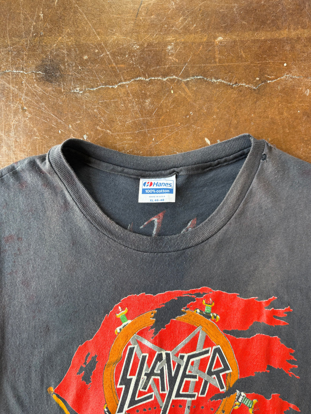 1988 Slayer "world sacrifice" cut-off band shirt (XL)