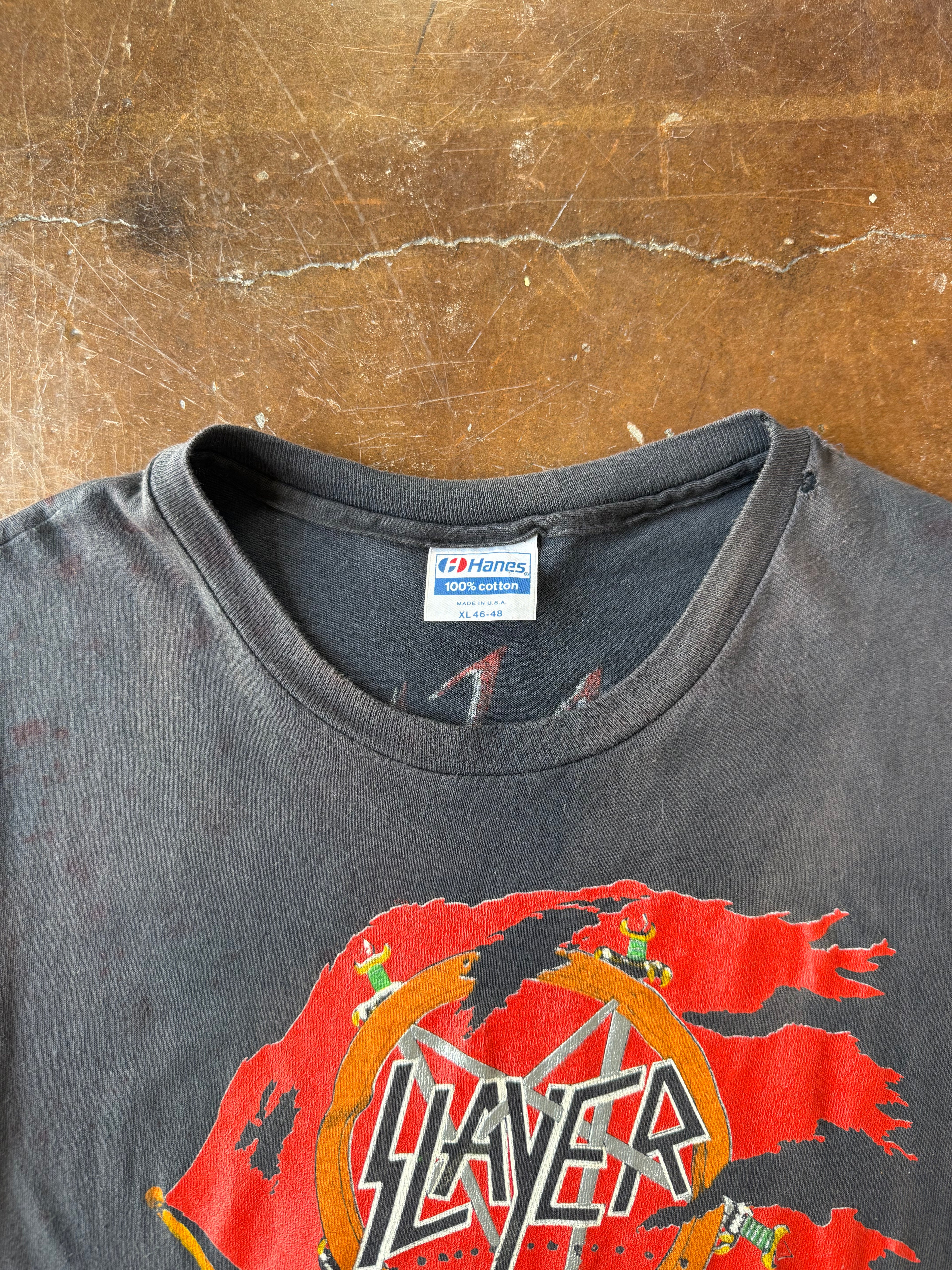 1988 Slayer "world sacrifice" cut-off band shirt (XL)