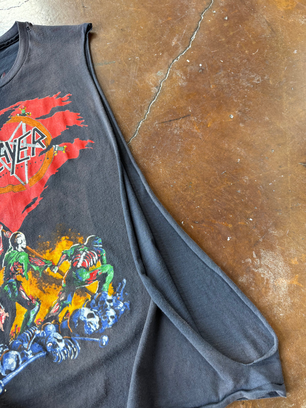 1988 Slayer "world sacrifice" cut-off band shirt (XL)