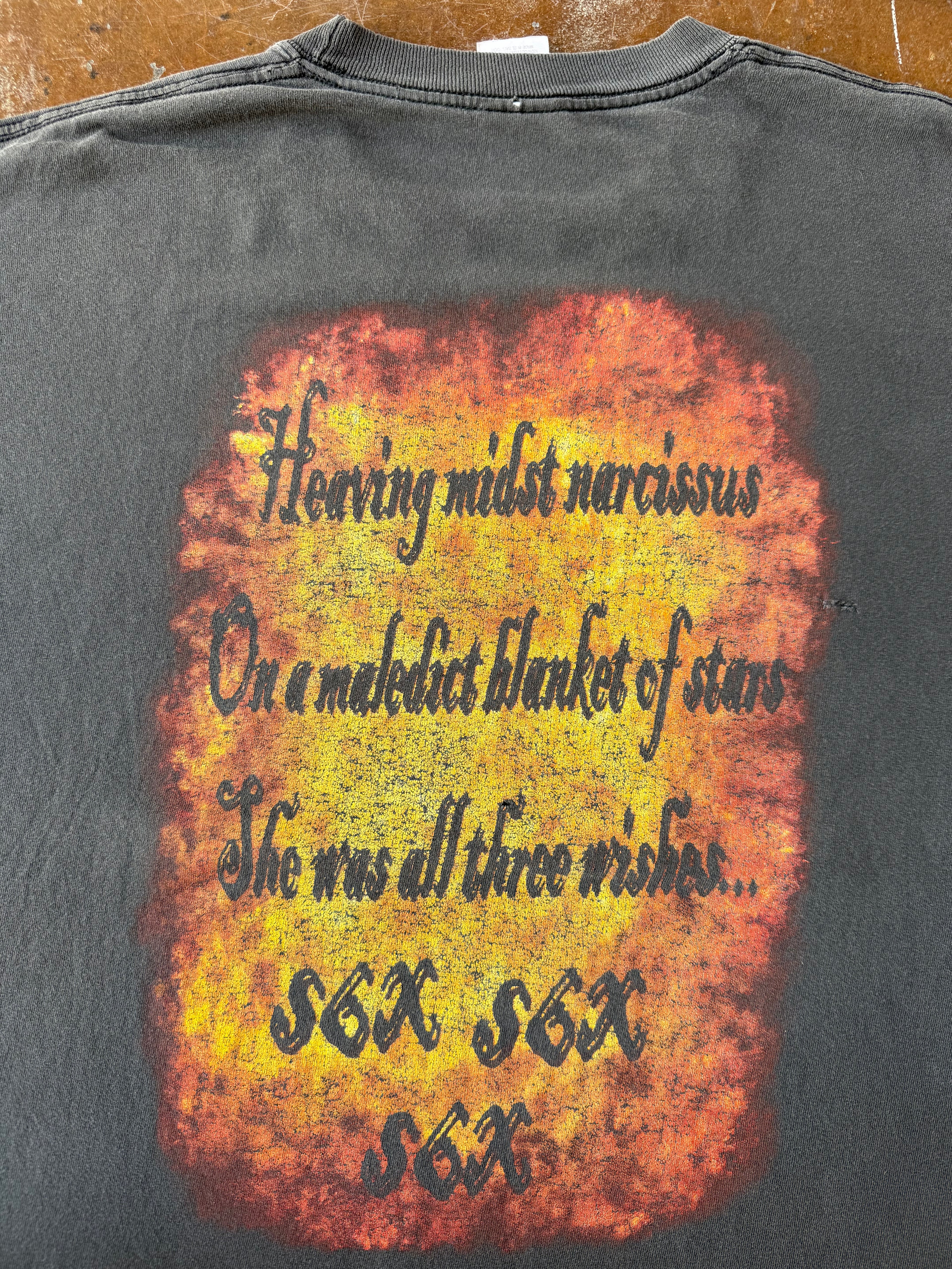 2000s faded & distressed Cradle of Filth "nymphetamine" cut sleeves band shirt (XL)