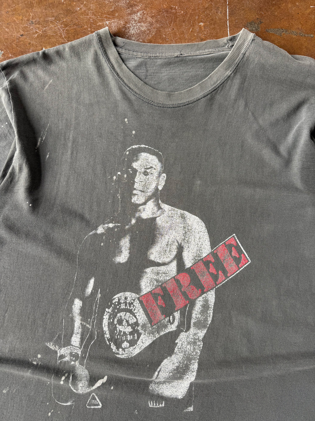 90s faded Mike Tyson "I'll be back" parking lot shirt (LARGE)