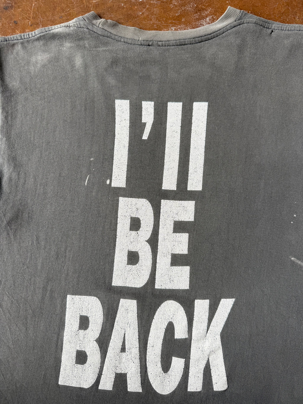 90s faded Mike Tyson "I'll be back" parking lot shirt (LARGE)