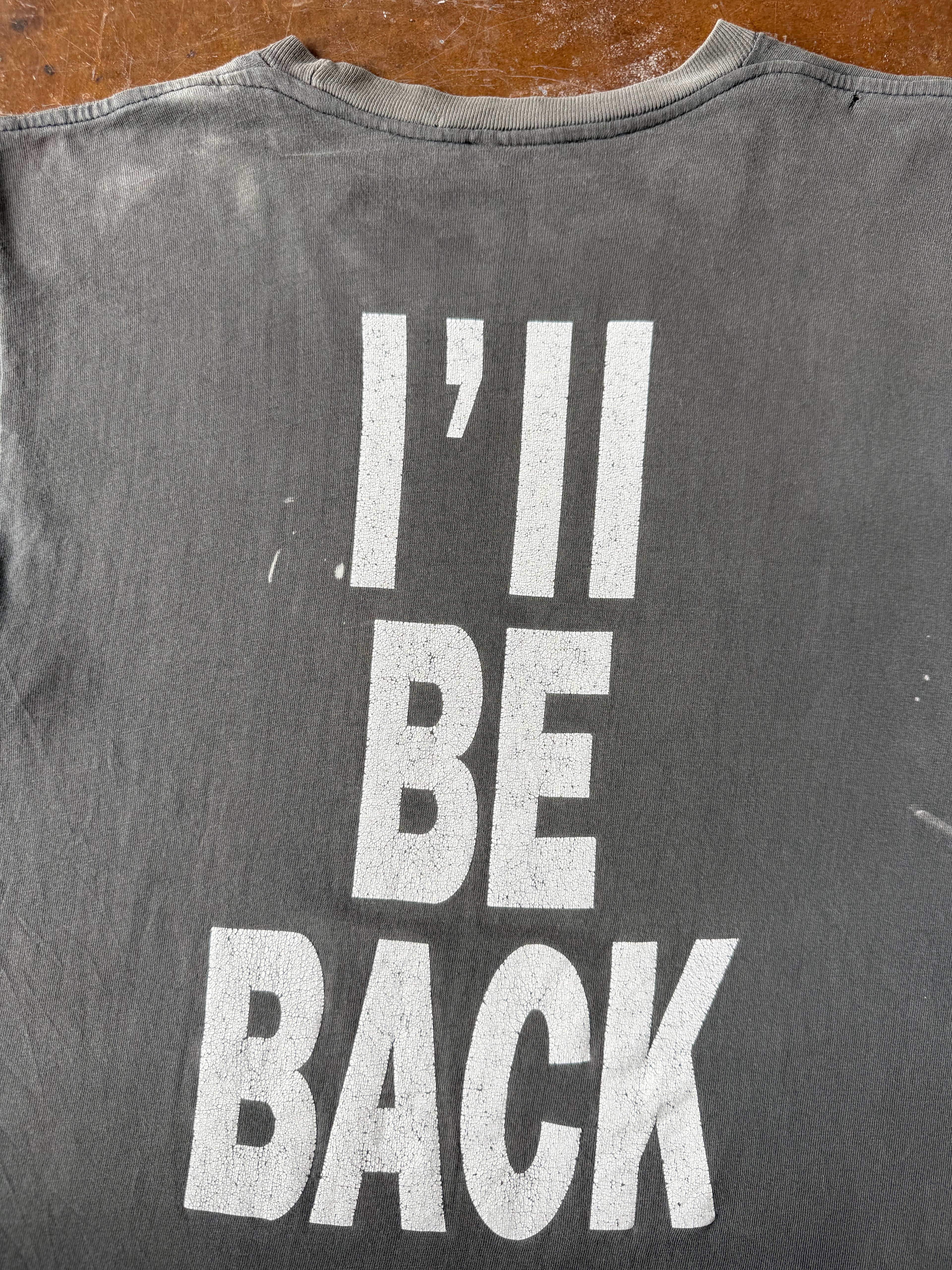 90s faded Mike Tyson "I'll be back" parking lot shirt (LARGE)