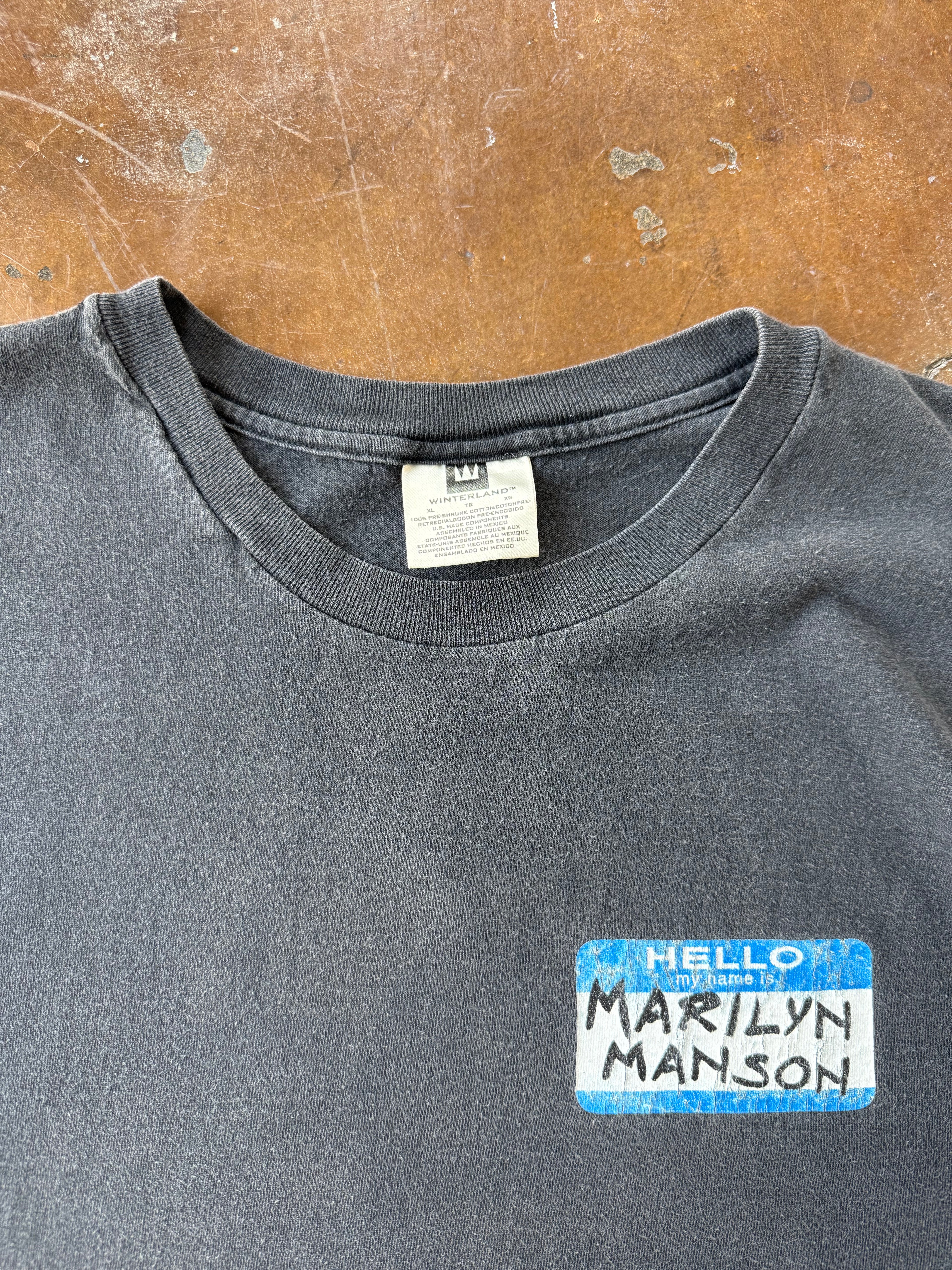 90s Marilyn Manson "name tag" band shirt (XL)