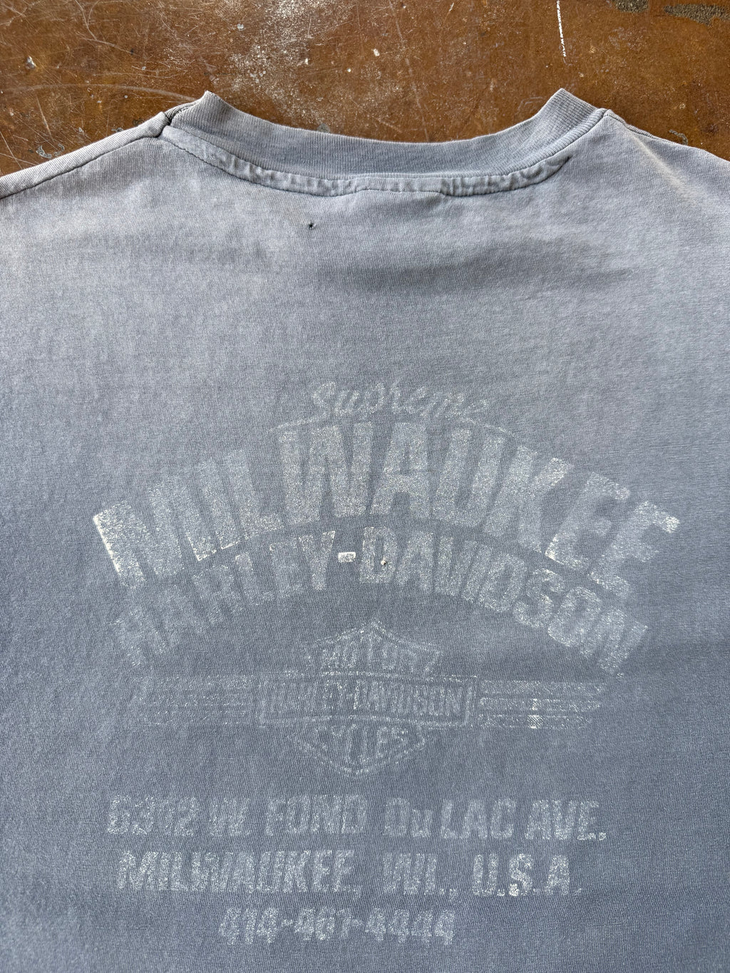 80s faded Harley Davidson "red bike" biker shirt (XL)