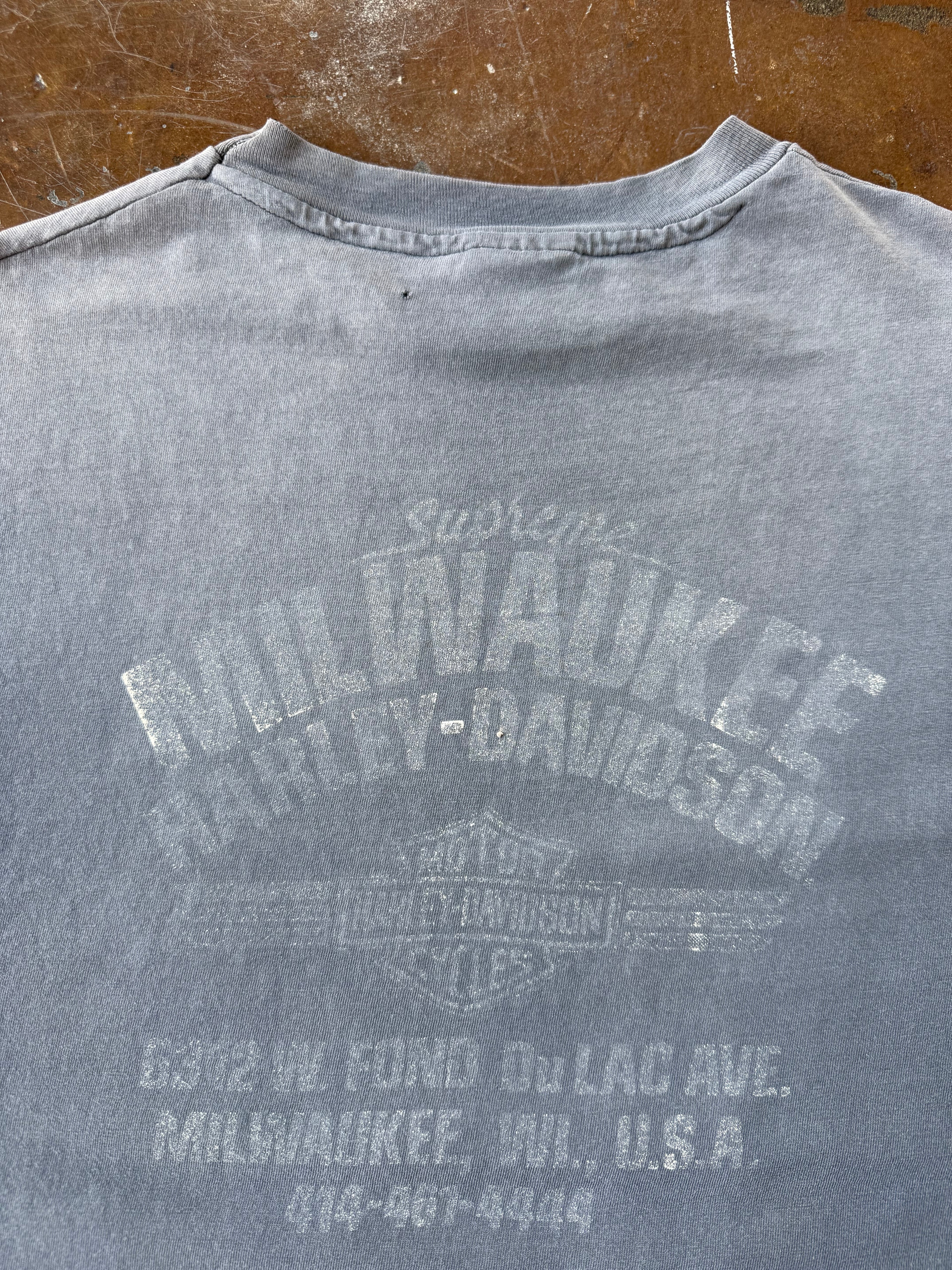 80s faded Harley Davidson "red bike" biker shirt (XL)