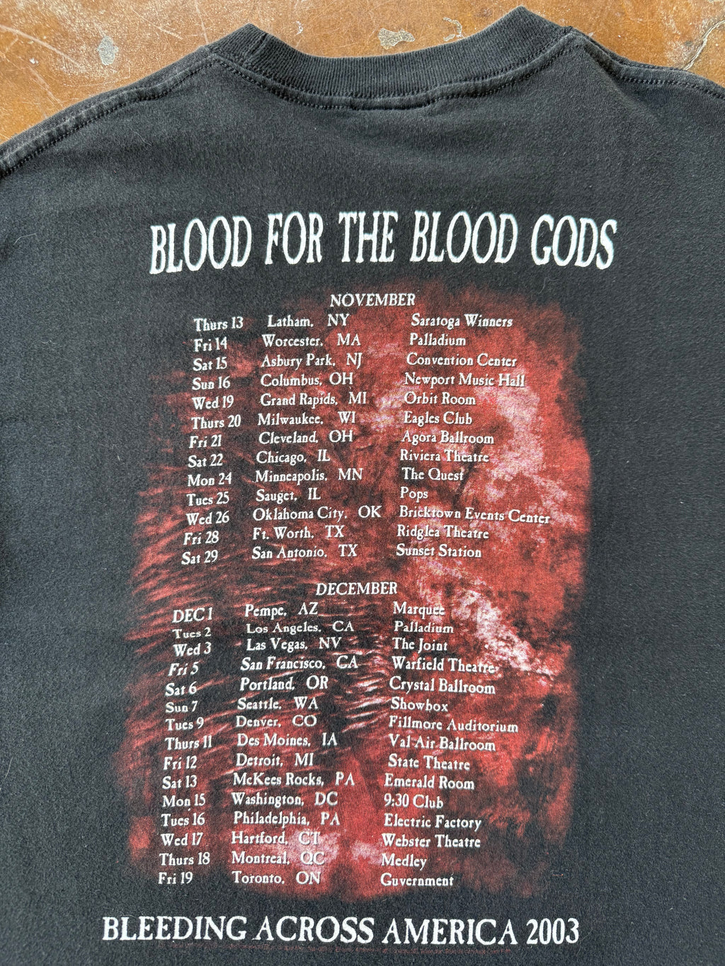 2003 Cradle of Filth "bleeding across america" band shirt (MEDIUM)