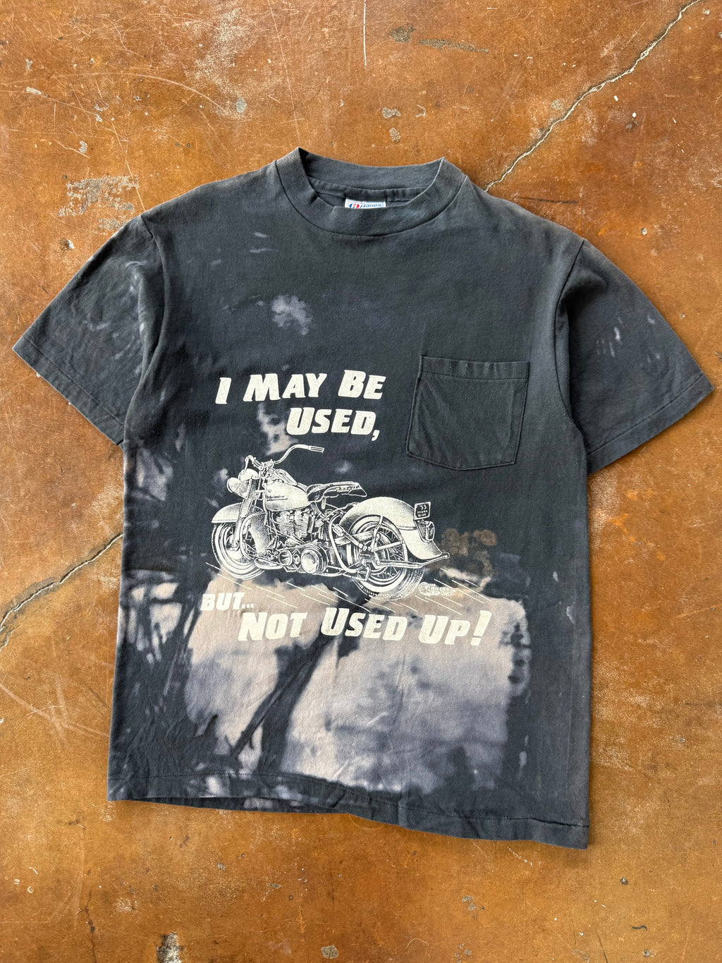 80s bleached Harley Davidson pocket shirt (MEDIUM)