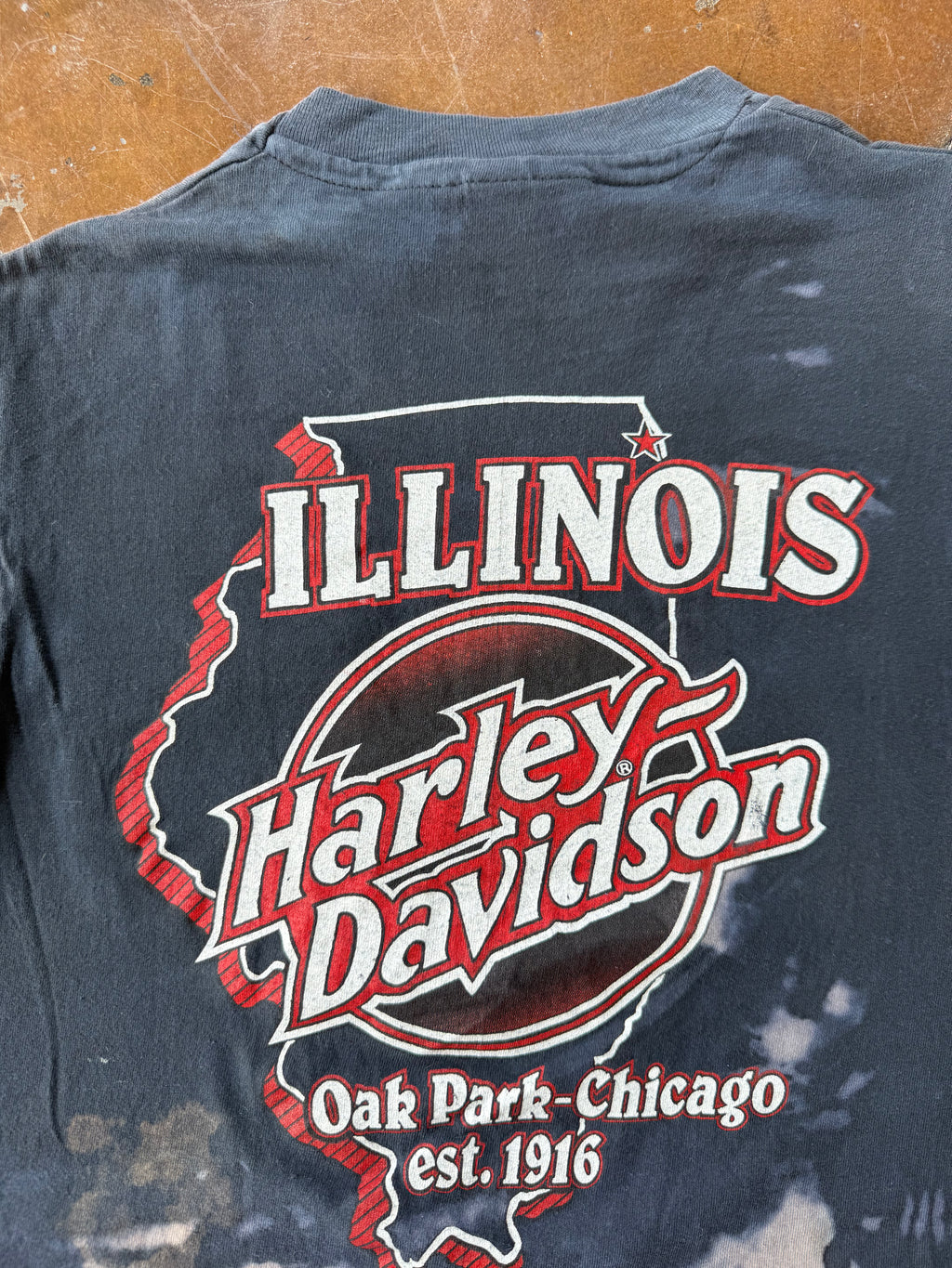 80s bleached Harley Davidson pocket shirt (MEDIUM)