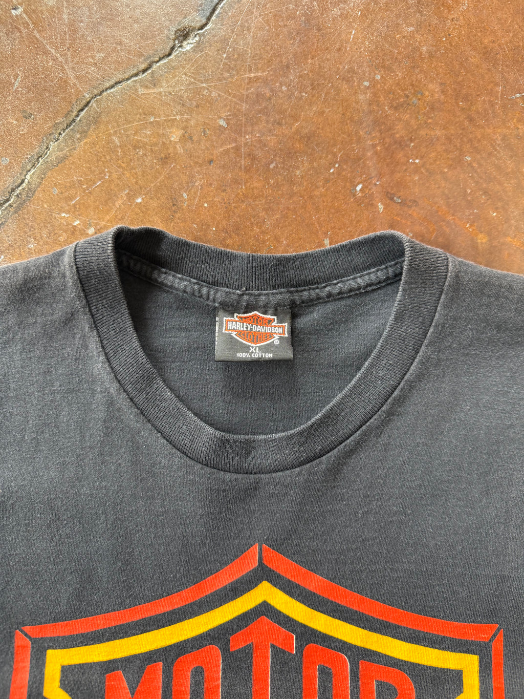 1990 Harley Davidson "orange emblem" biker shirt (XL)