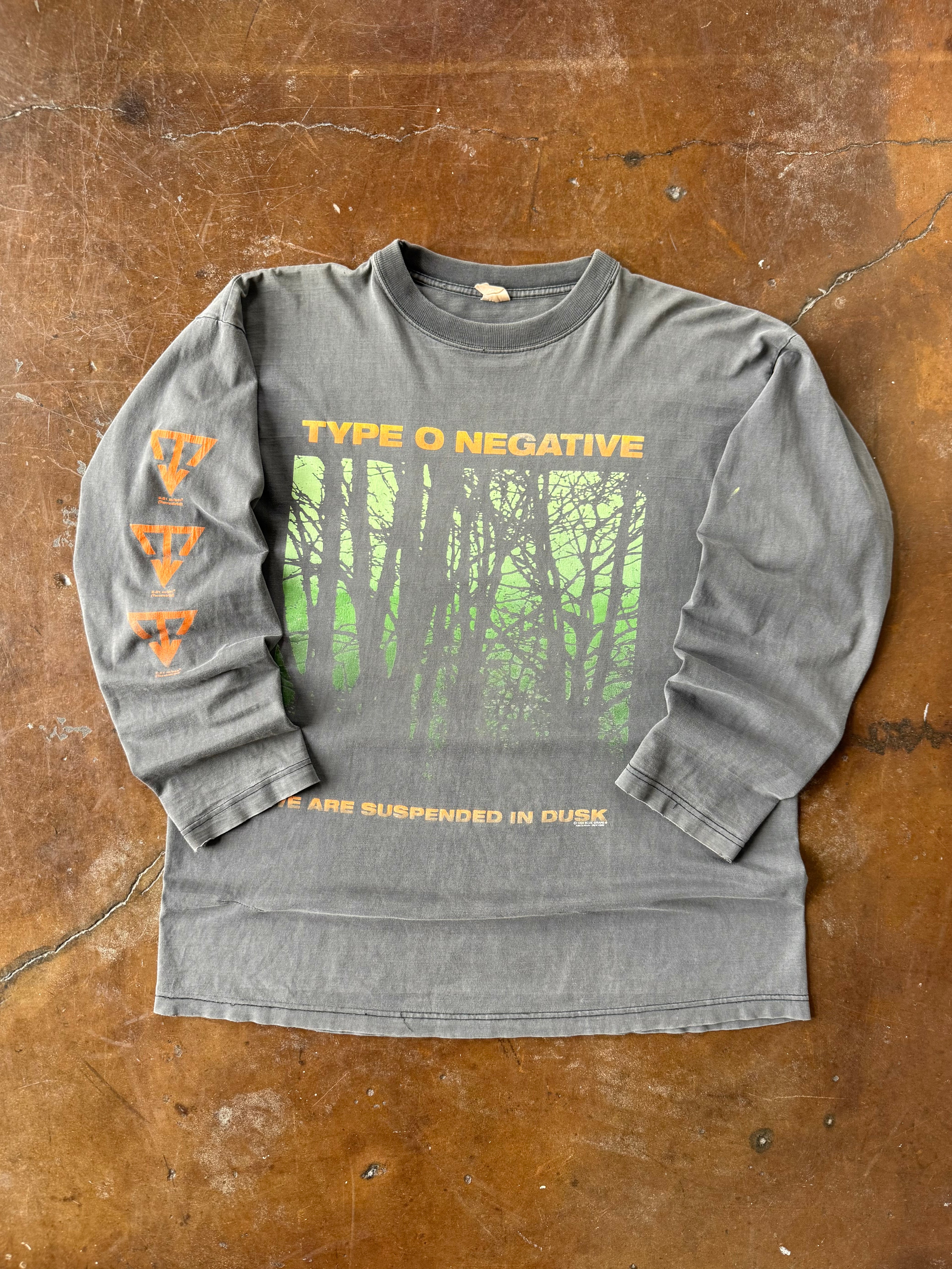 1995 faded Type O Negative "we are suspended in dusk" longsleeve band shirt (XL)