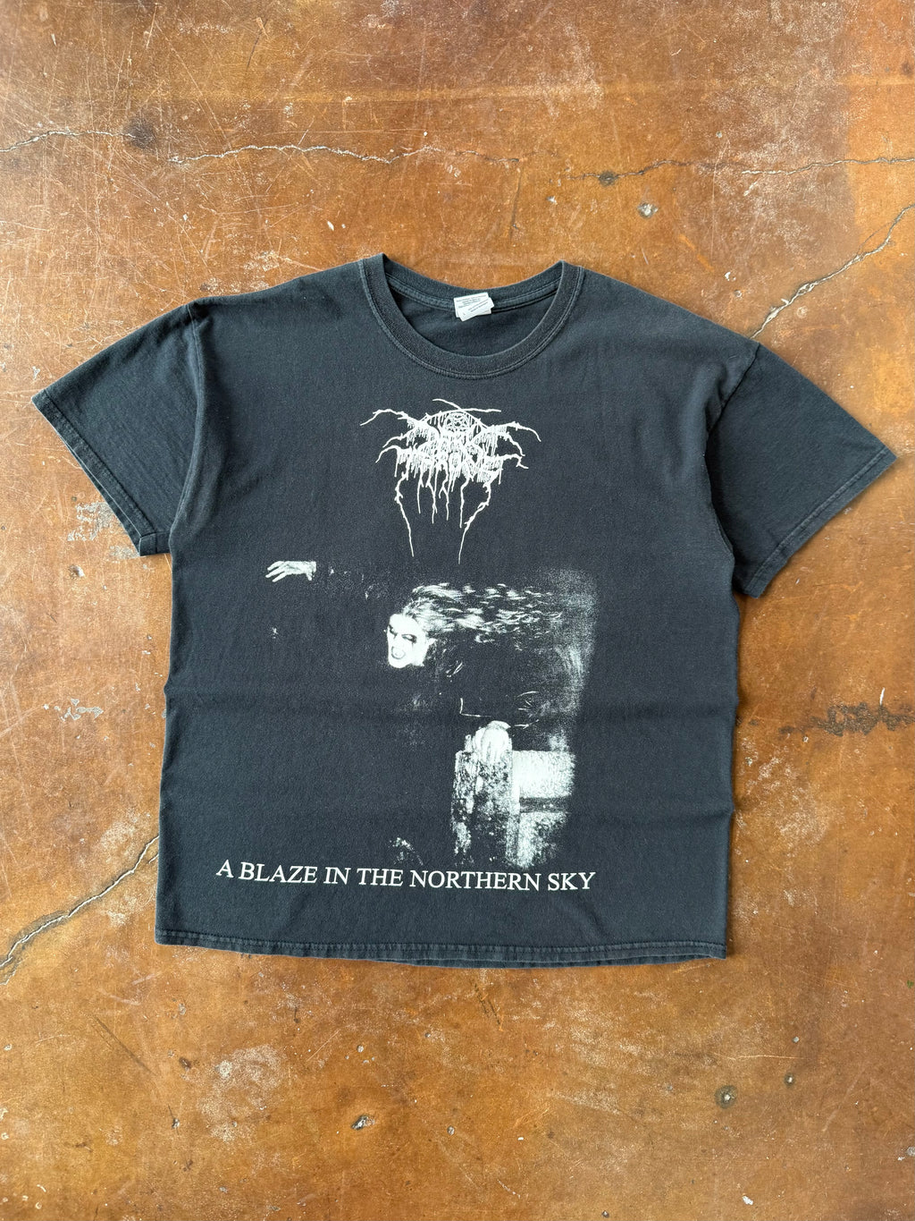 2000s Dark Throne "a blaze in the northern sky" band shirt (LARGE)