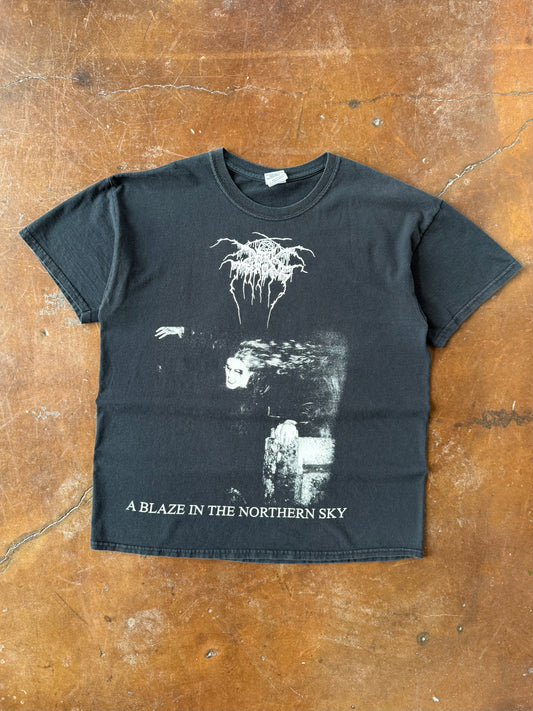 2000s Dark Throne "a blaze in the northern sky" band shirt (LARGE)