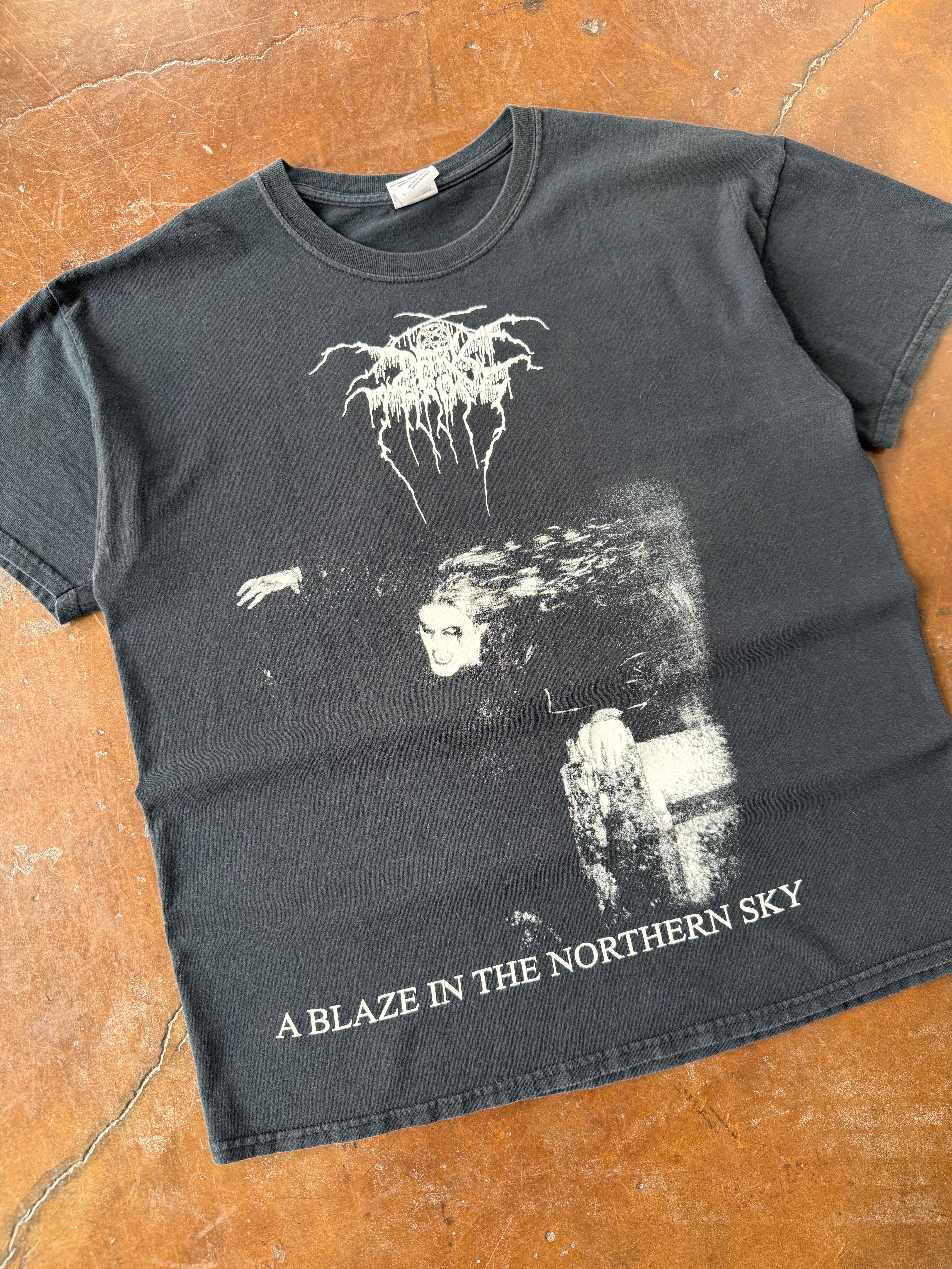 2000s Dark Throne "a blaze in the northern sky" band shirt (LARGE)