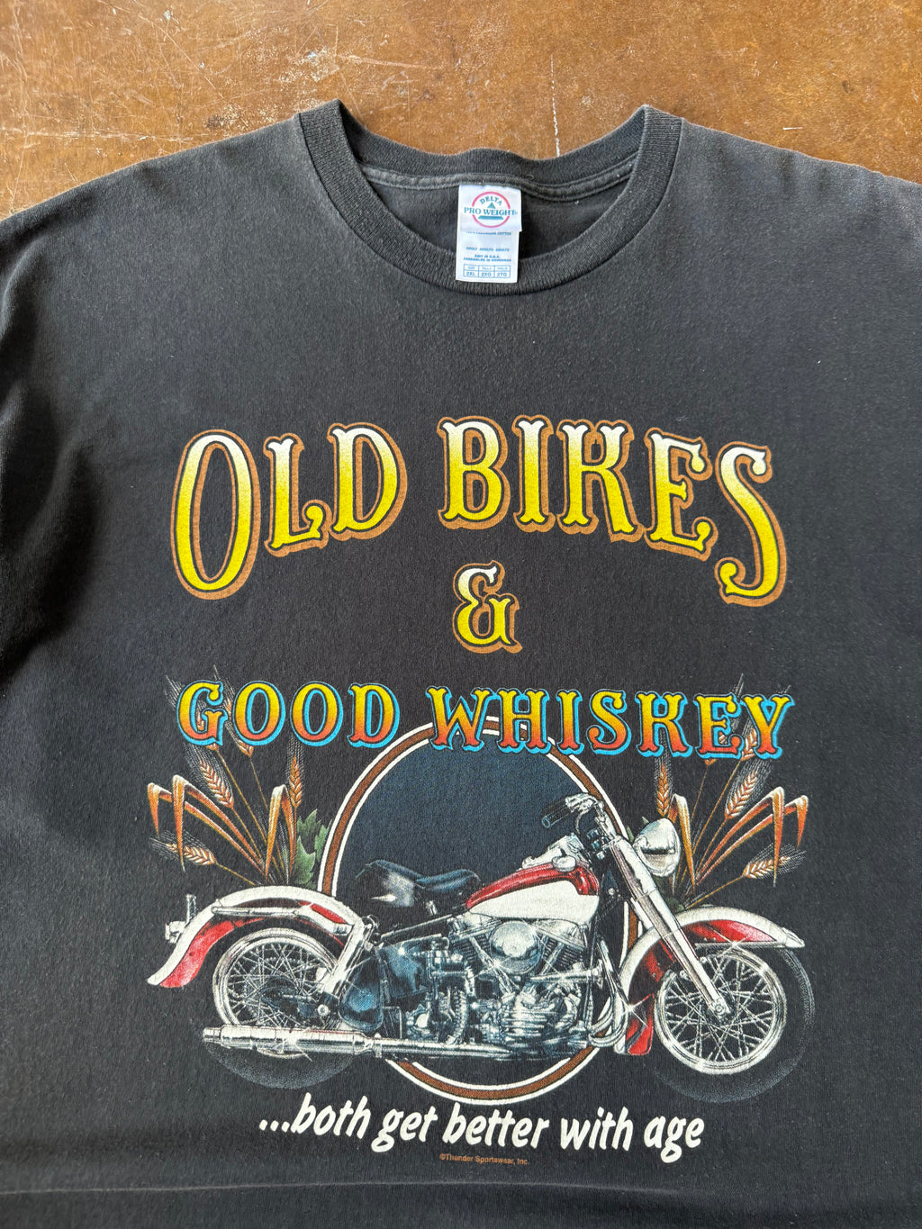 2000s Old Bikes & Good Whiskey biker shirt (XXL)