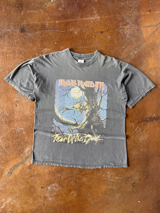 90s faded Iron Maiden "fear in the dark" euro band shirt (XL)