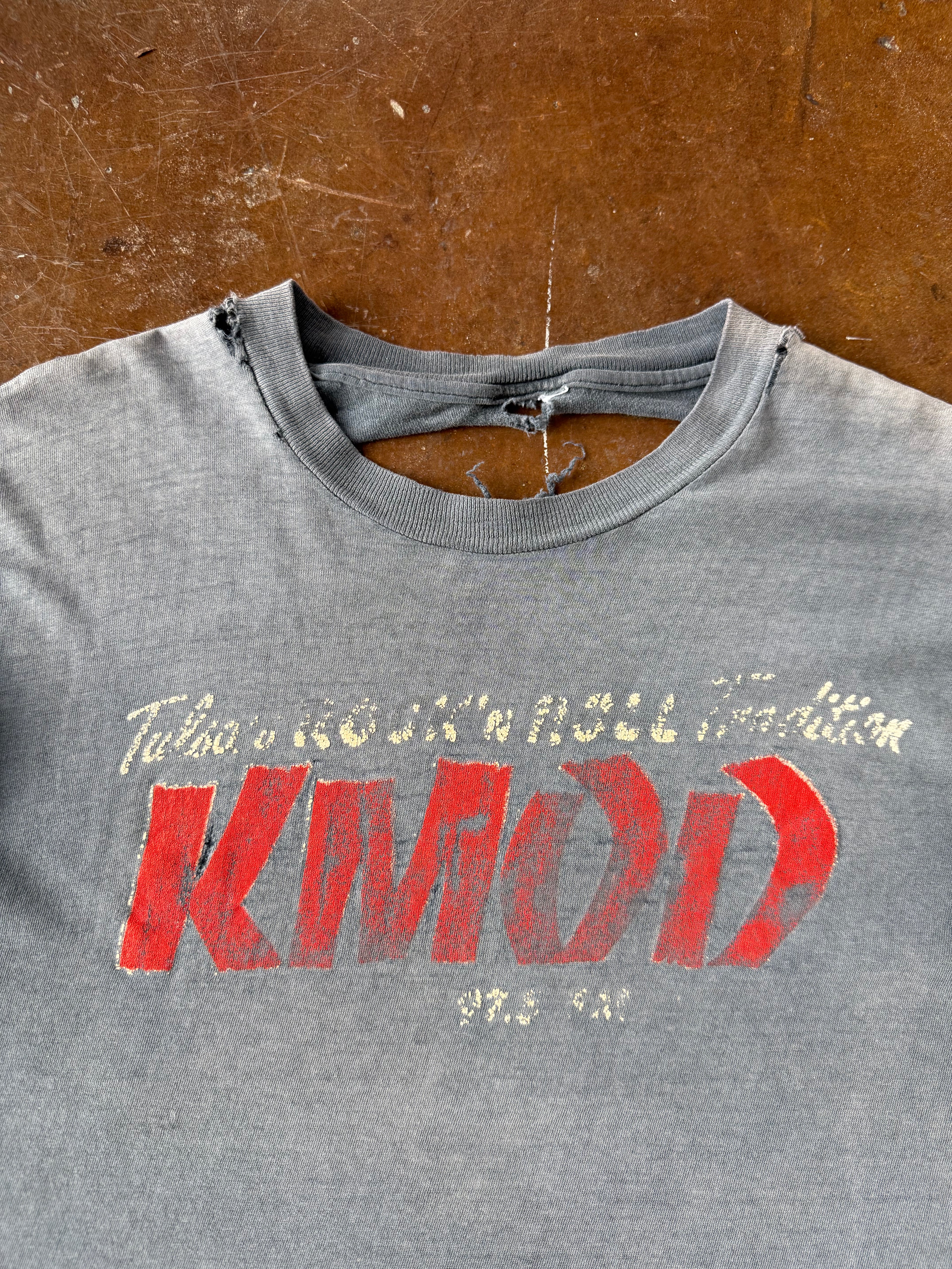 90s faded & distressed KMOD rock n' roll radio station shirt (XL)