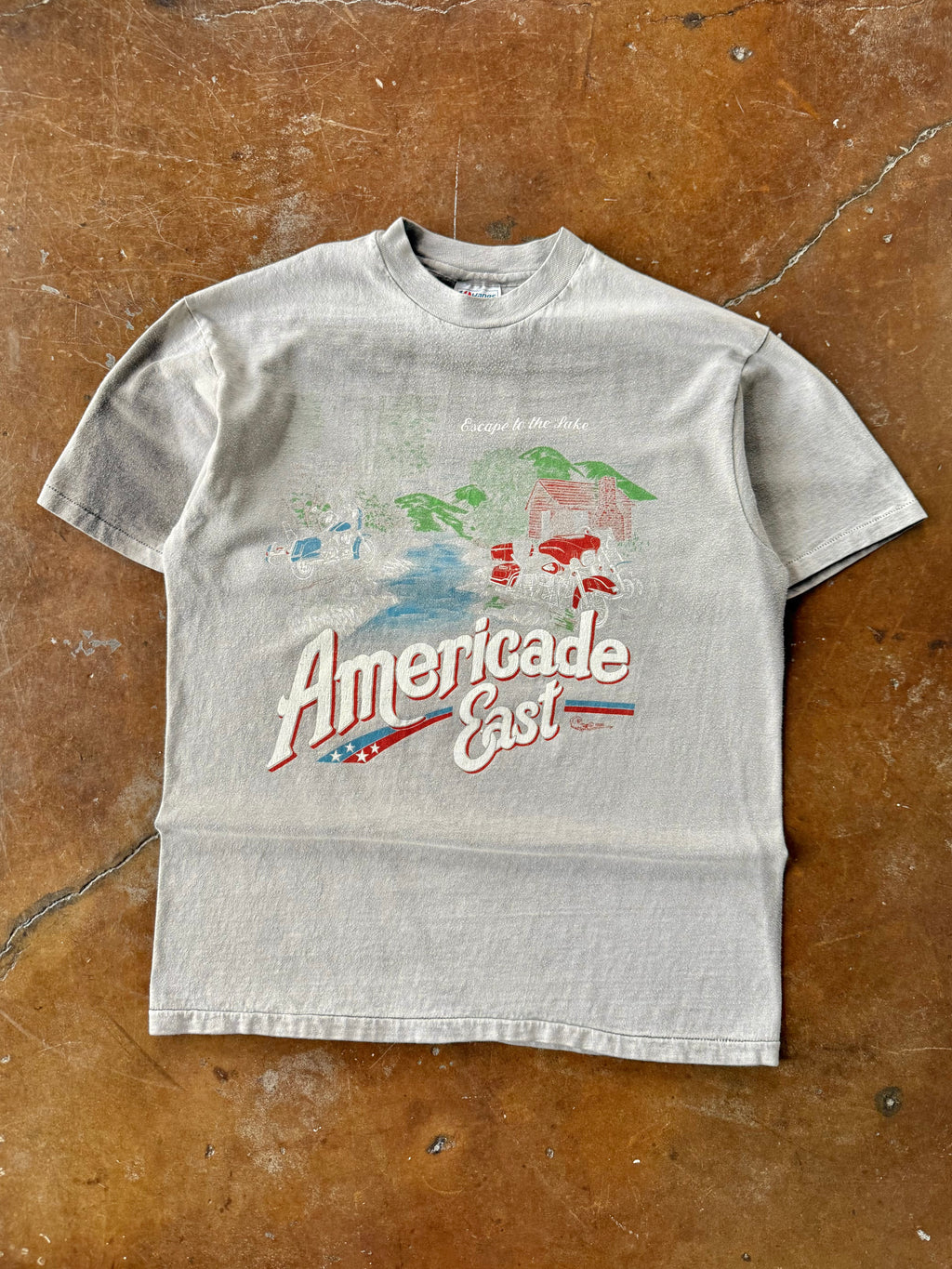 80s faded Harley Davidson "americade east" biker shirt (LARGE)