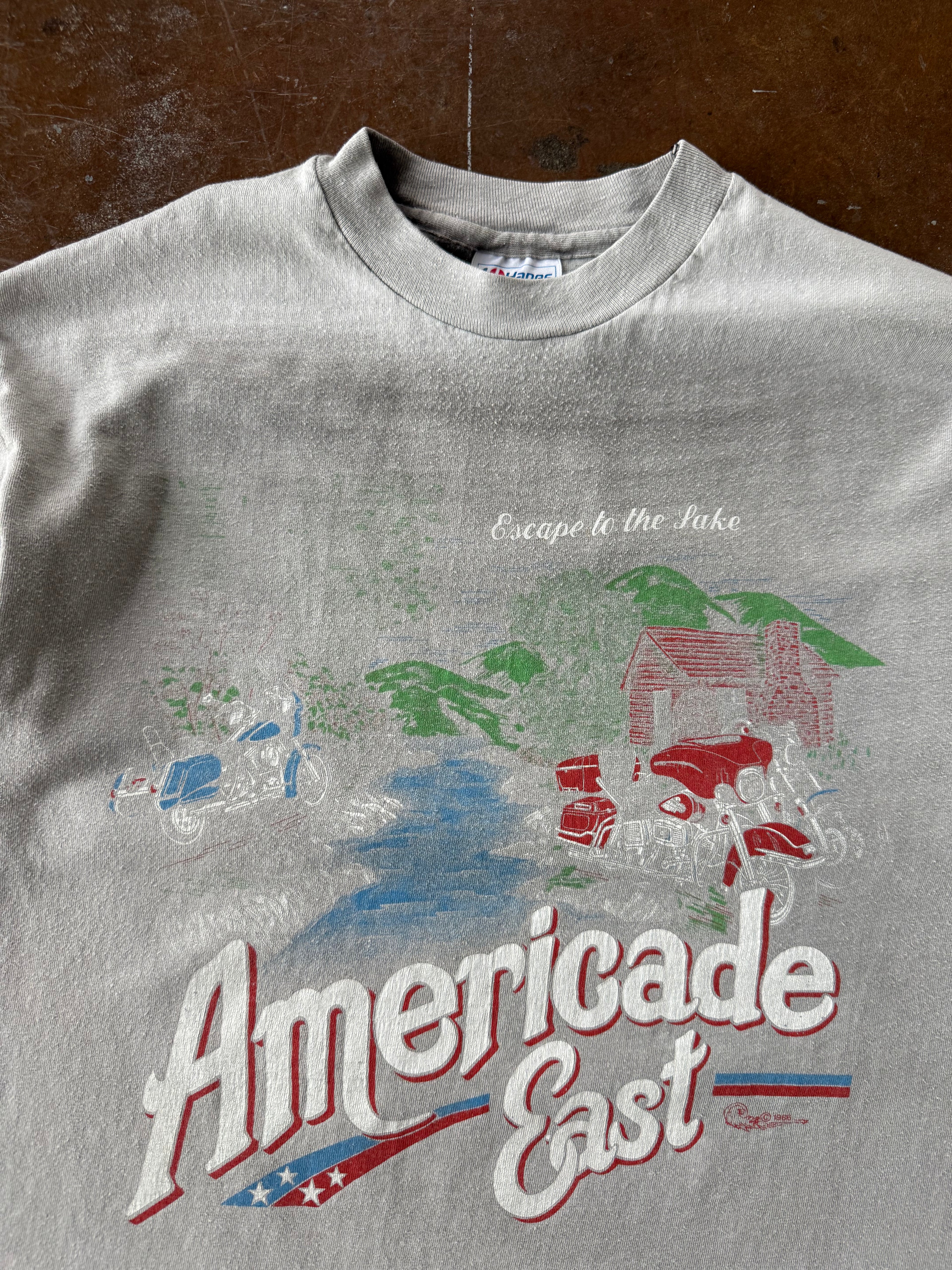 80s faded Harley Davidson "americade east" biker shirt (LARGE)