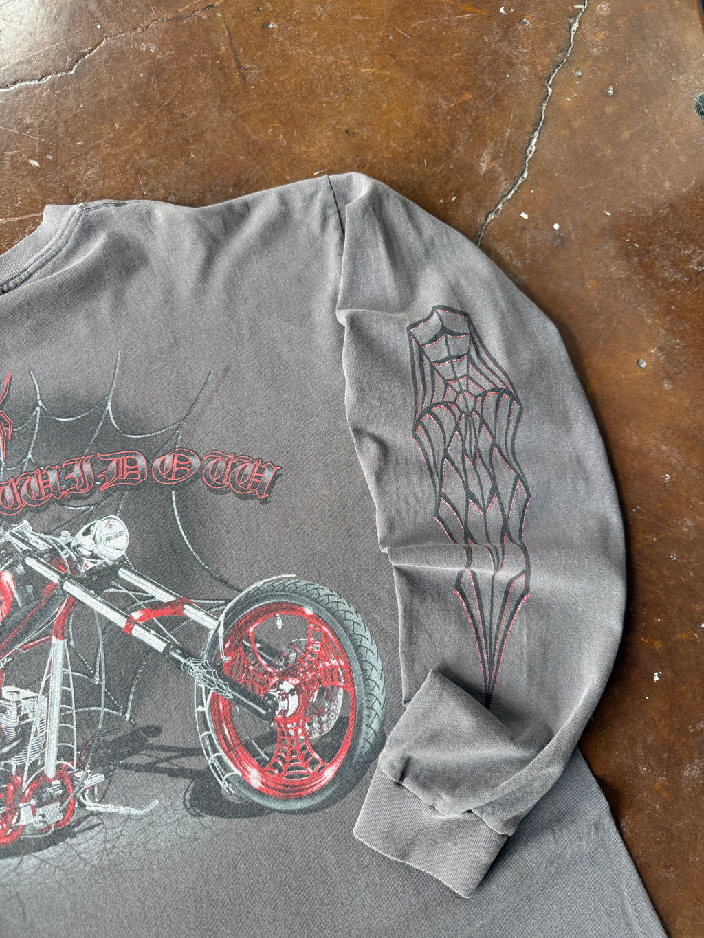 2000s American Chopper "black widow" spider longsleeve shirt (LARGE)