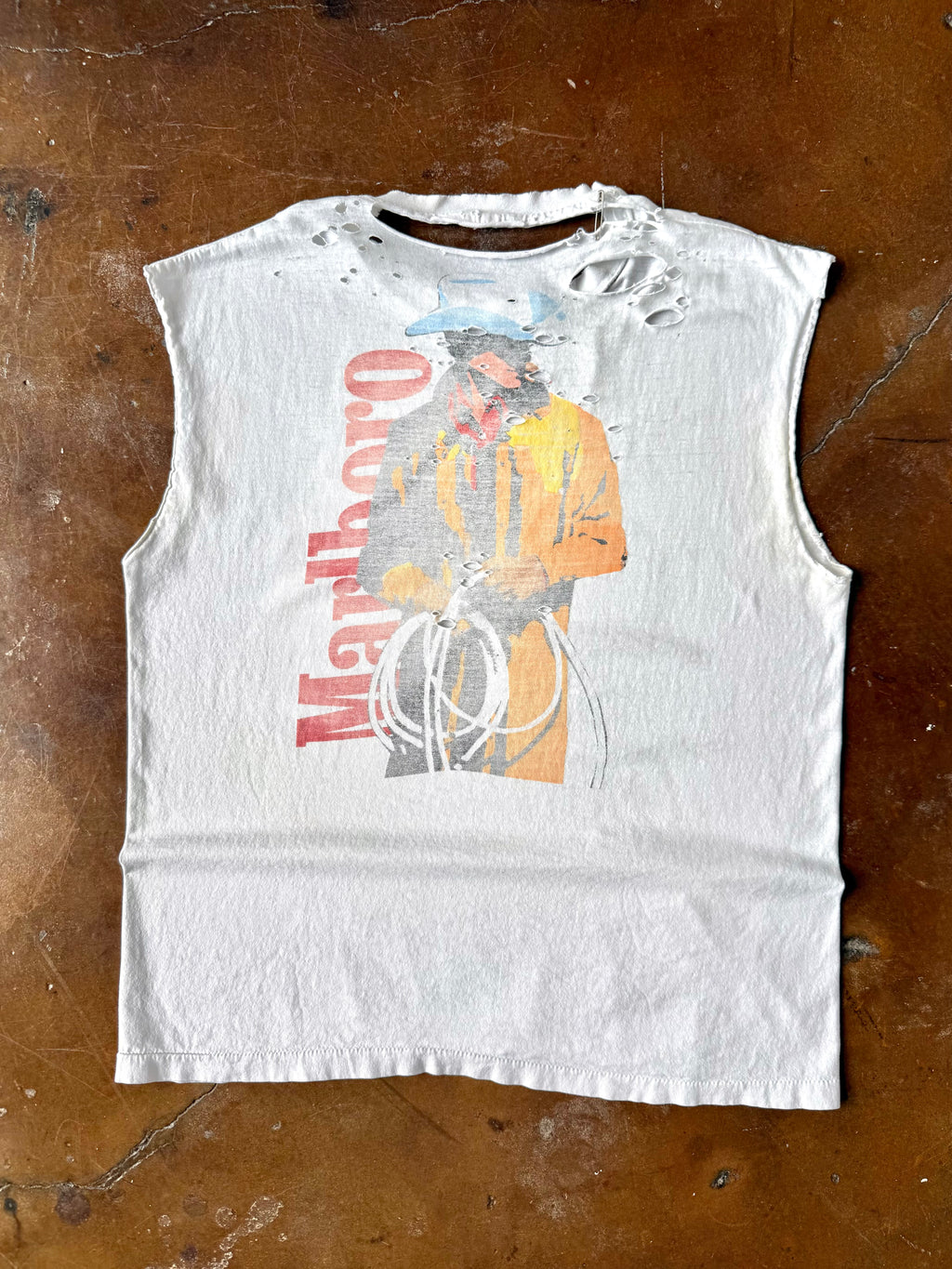 90s distressed Marlboro "cowboy" cut-off shirt (XL)