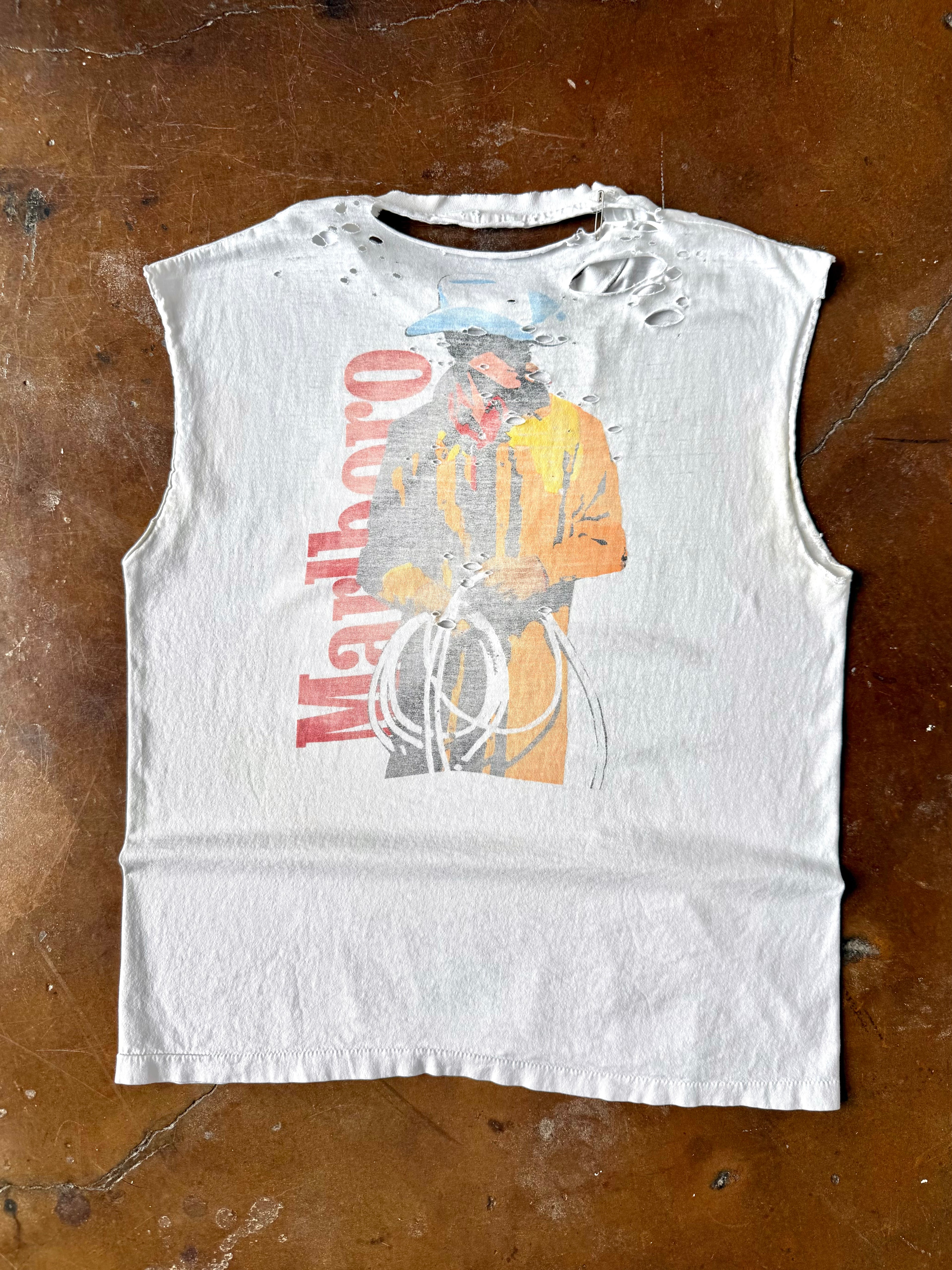 90s distressed Marlboro "cowboy" cut-off shirt (XL)