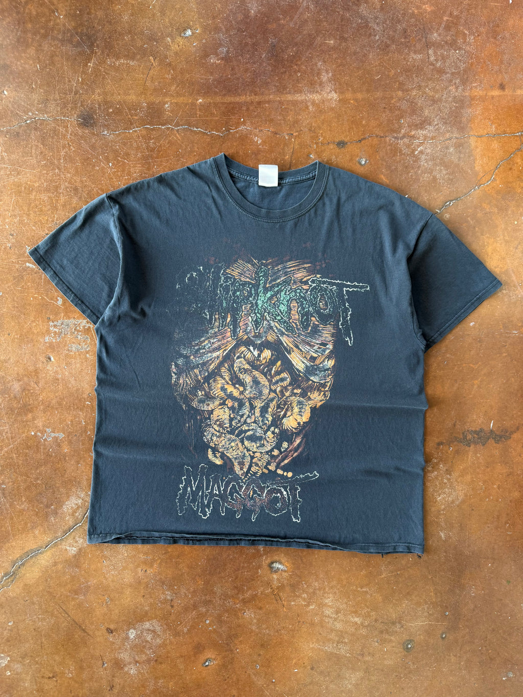 2000s Slipkont "maggot" band shirt (XL)
