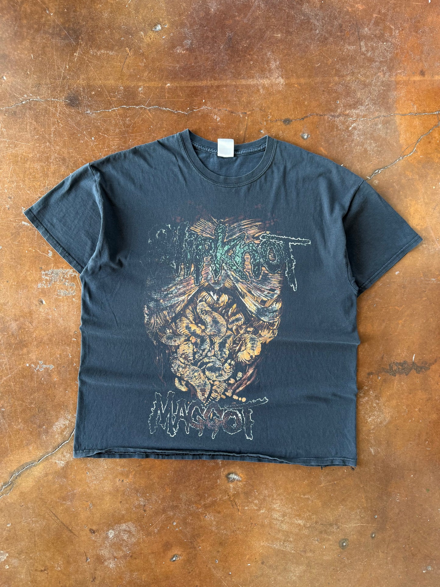 2000s Slipkont "maggot" band shirt (XL)