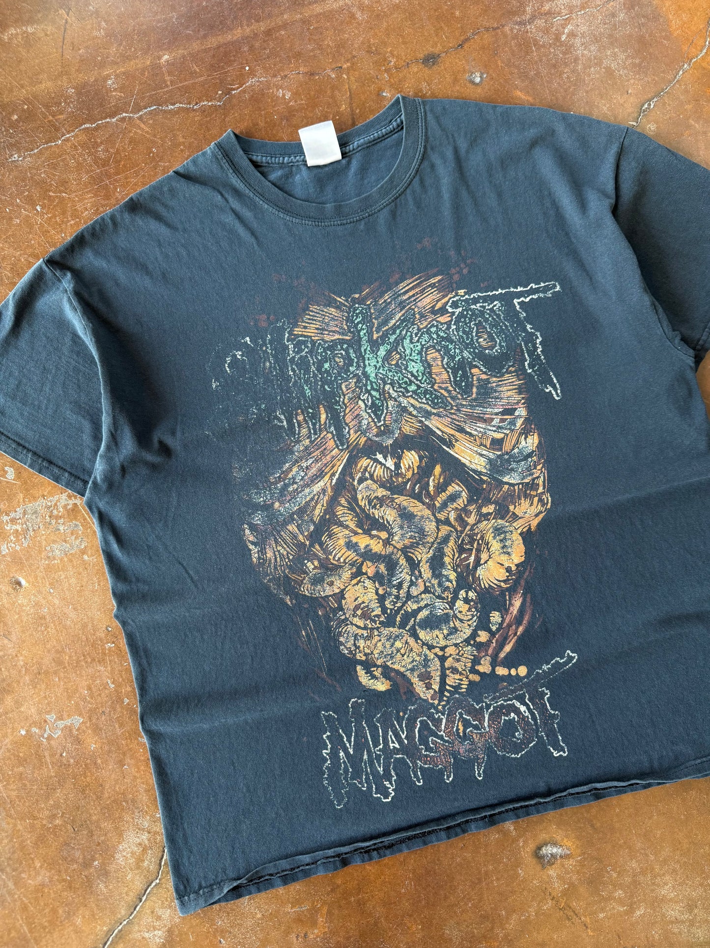 2000s Slipkont "maggot" band shirt (XL)