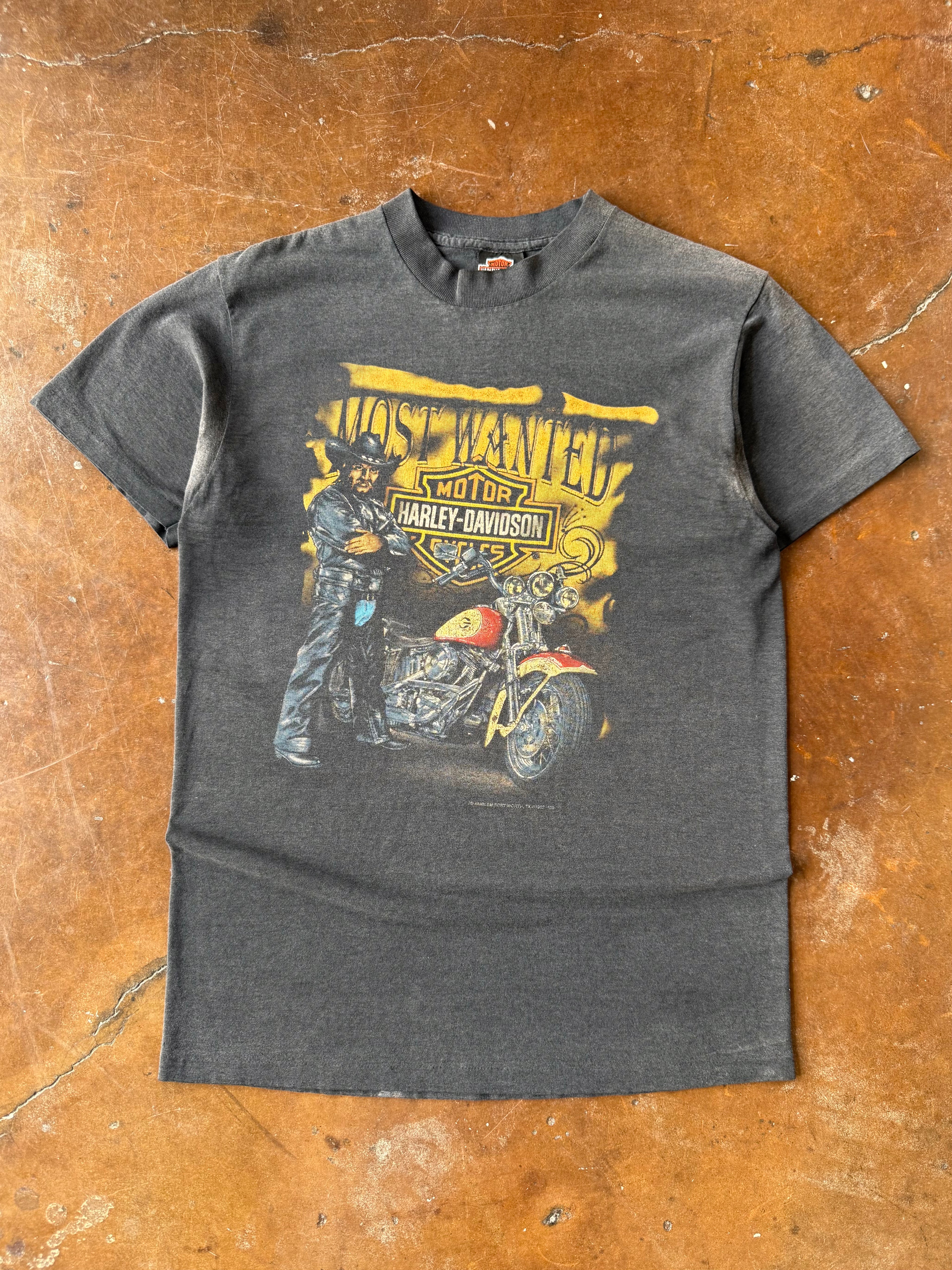 1992 Harley Davidson "most wanted" biker shirt (LARGE)