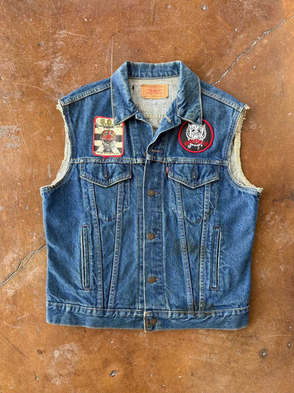 80s Levi's Band Patchwork Battle Vest (LARGE)