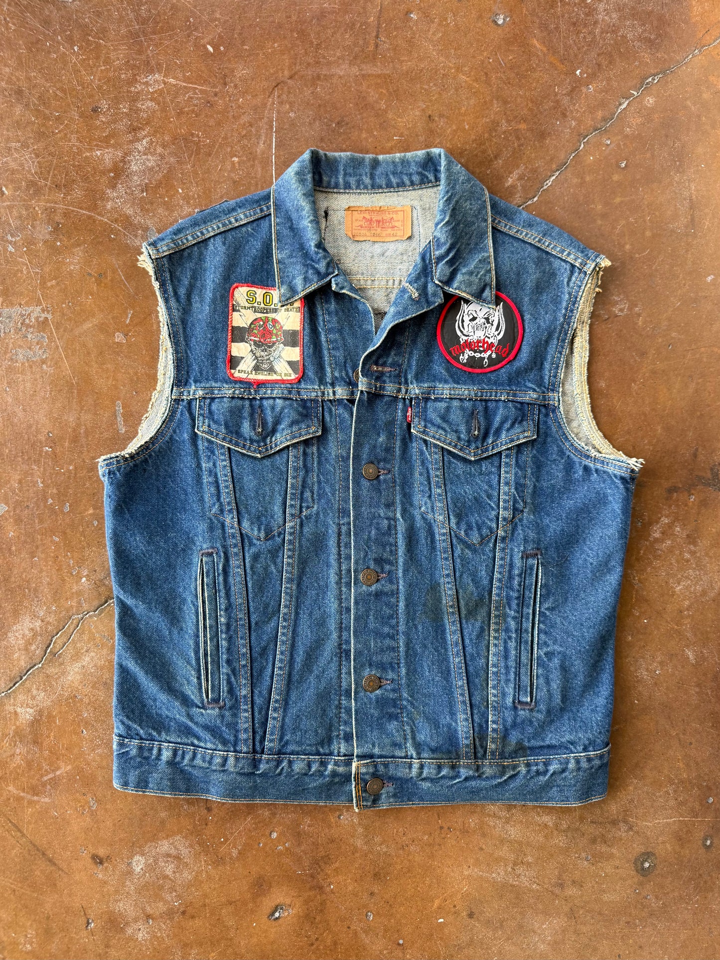 80s Levi's Band Patchwork Battle Vest (LARGE)