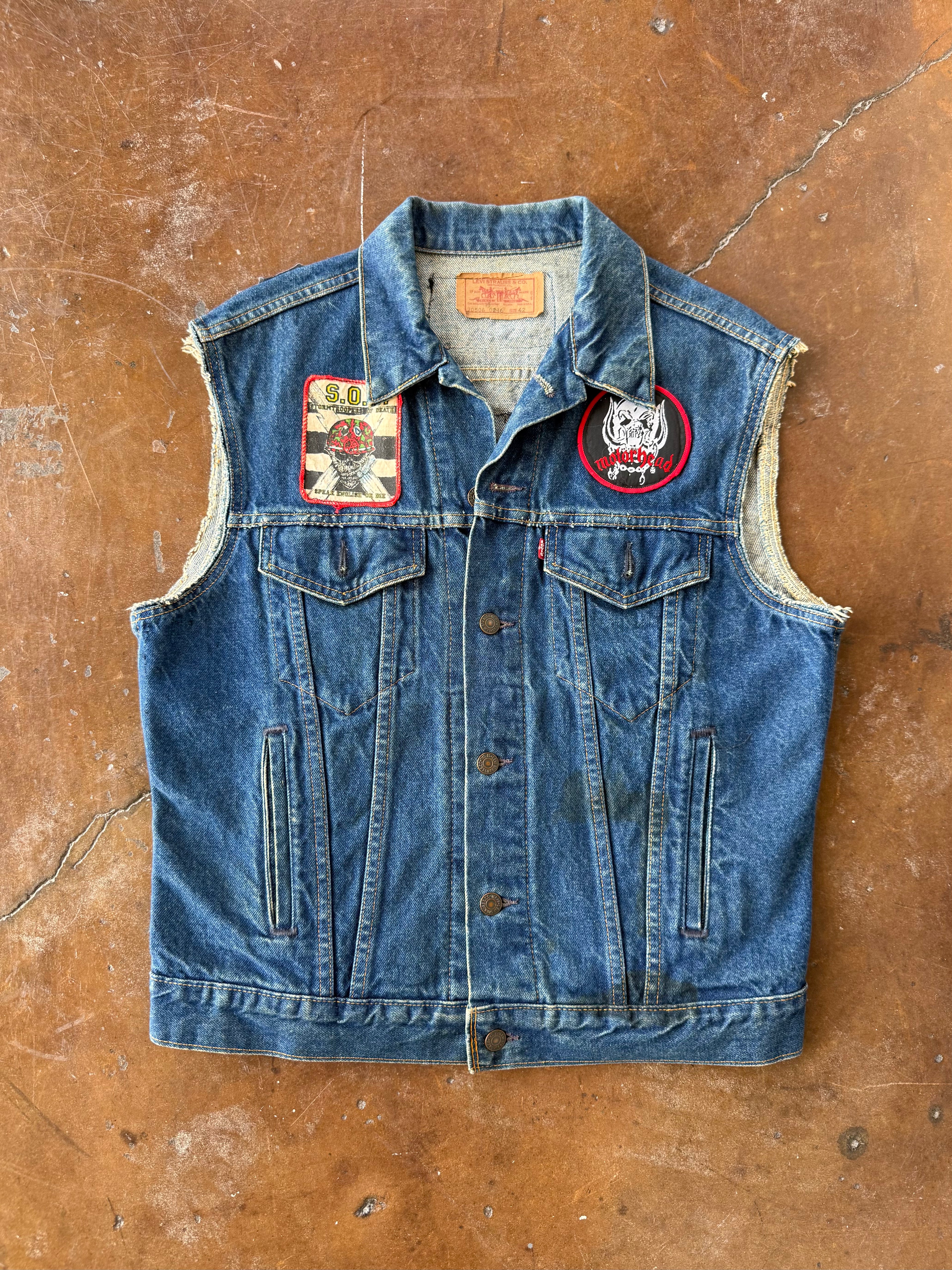 80s Levi's Band Patchwork Battle Vest (LARGE)