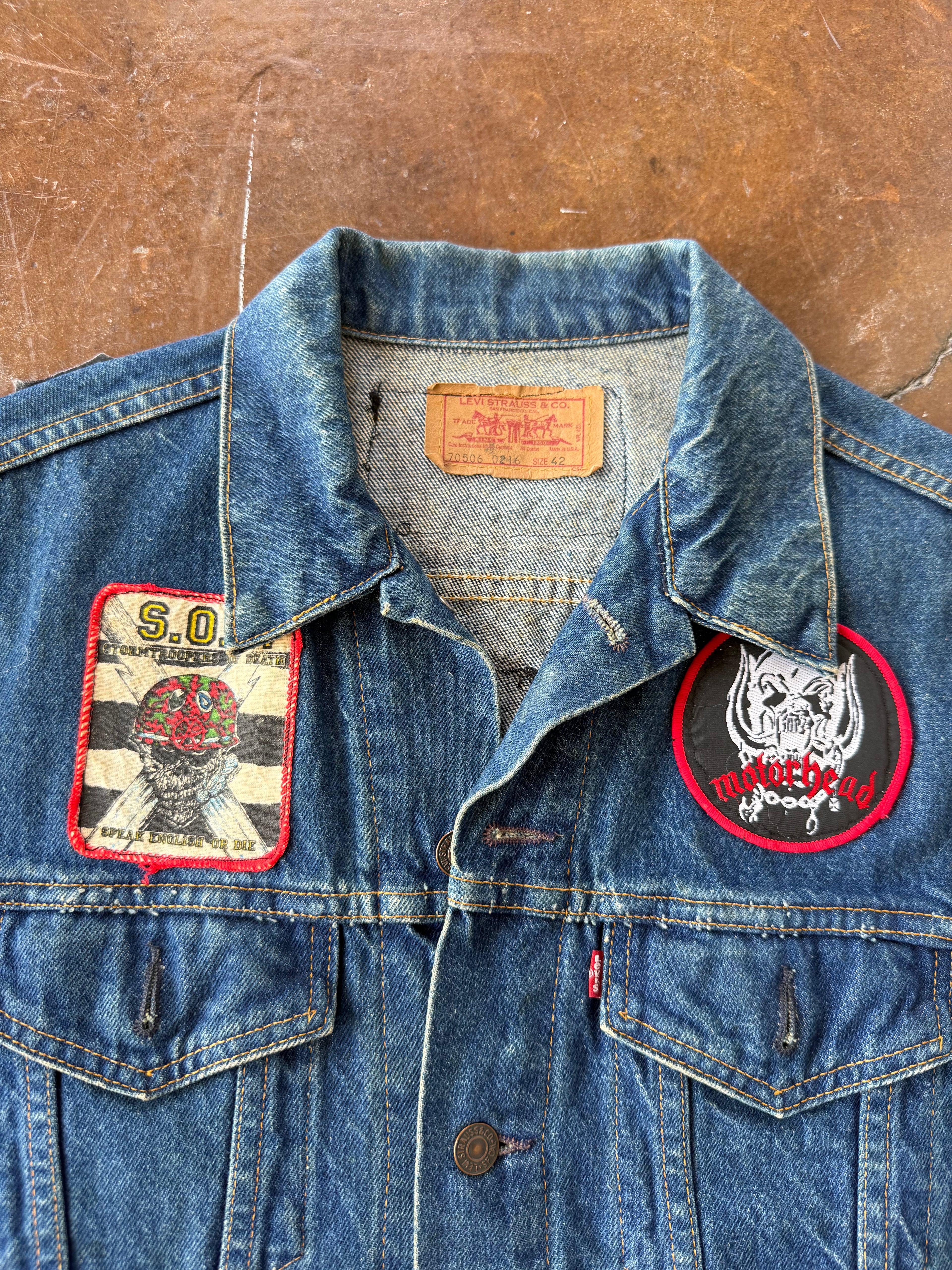 80s Levi's Band Patchwork Battle Vest (LARGE)