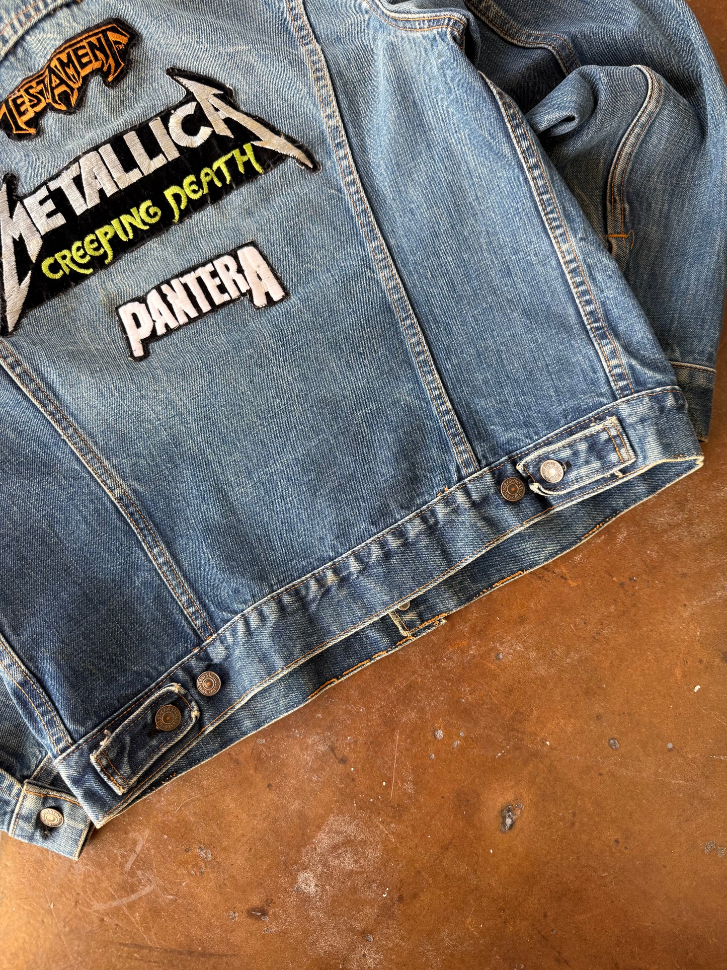 80s Type 3 Levi's band patchwork jacket (LARGE)