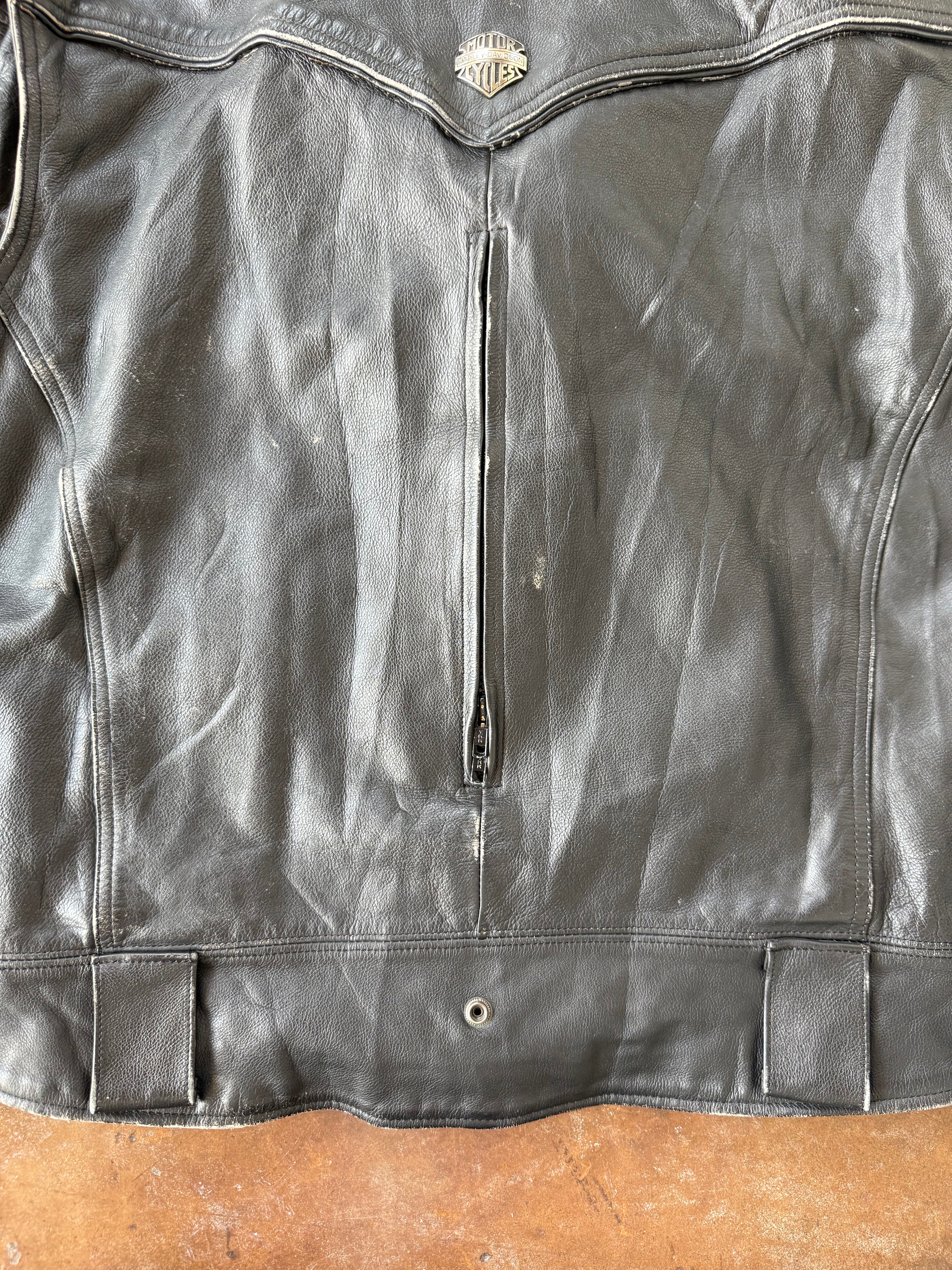 90s Harley Davidson Motorcycle leather jacket (LARGE)