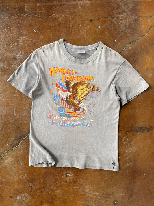 80s faded Harley Davidson "anything else is un-american" shirt (MEDIUM)