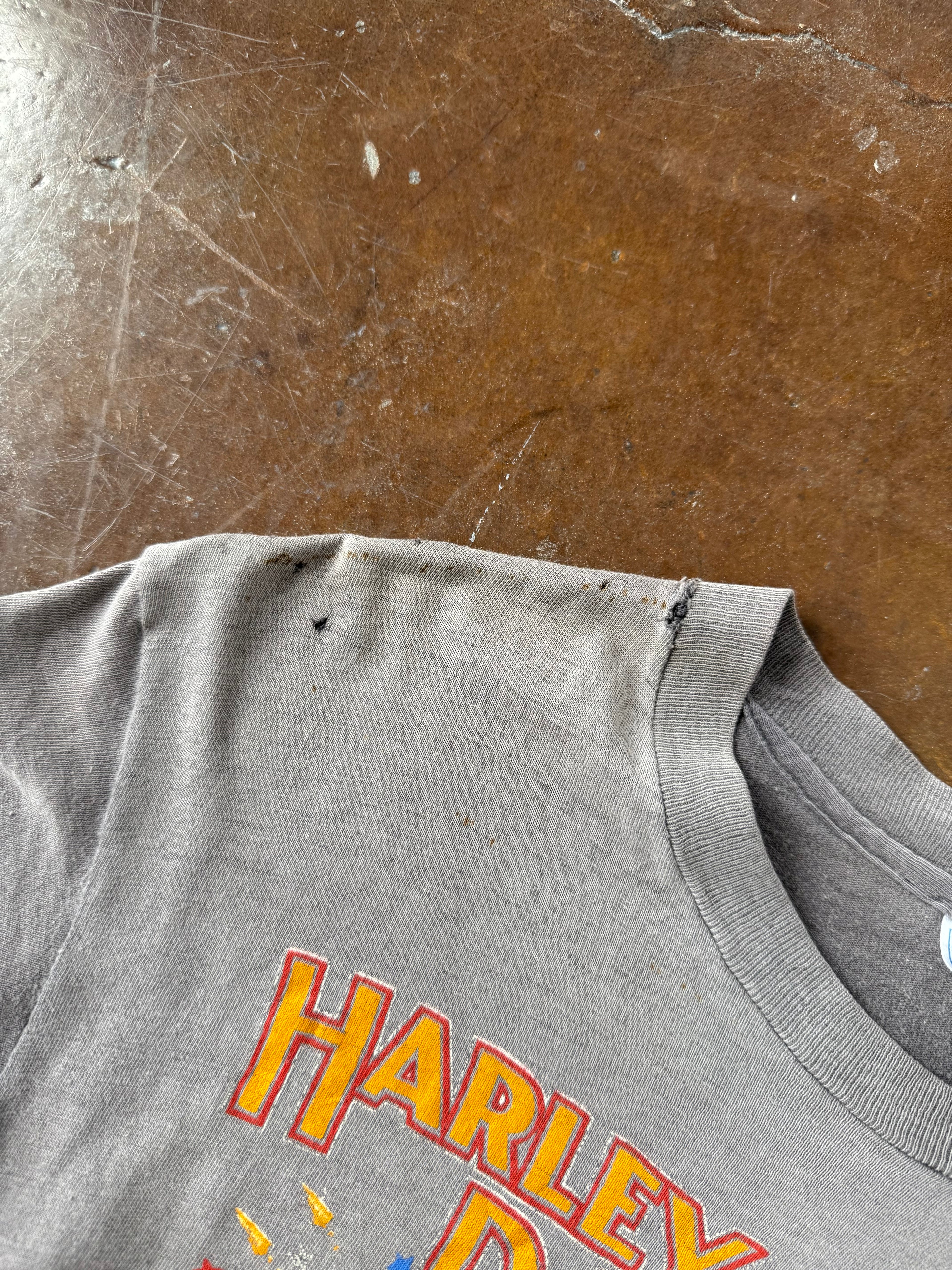 80s faded Harley Davidson "anything else is un-american" shirt (MEDIUM)