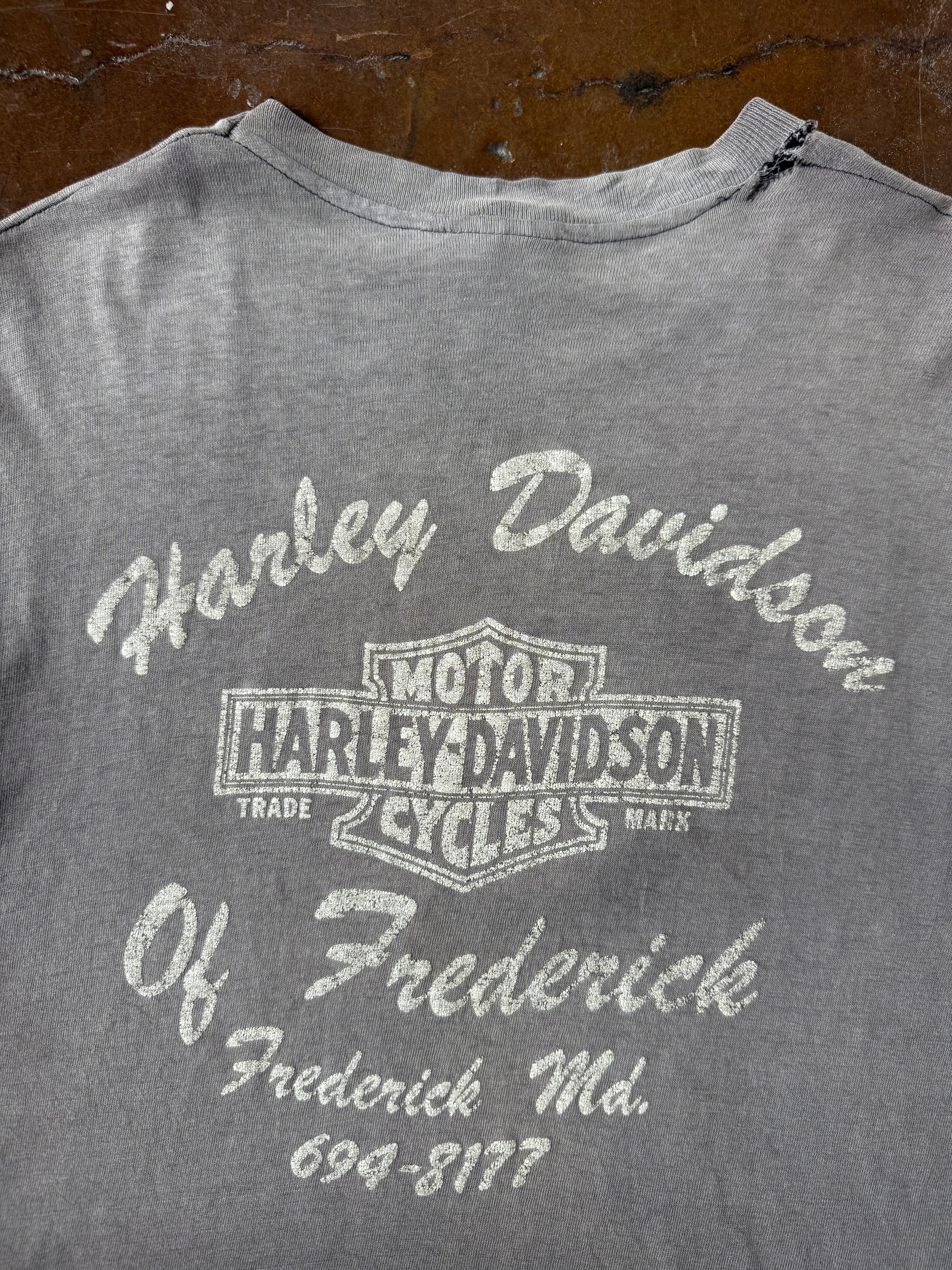 80s faded Harley Davidson "anything else is un-american" shirt (MEDIUM)