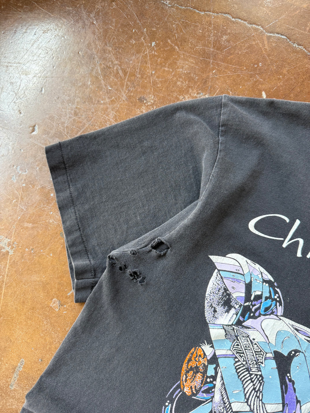 1993 Harley Davidson "chrome & steel" biker shirt (LARGE)