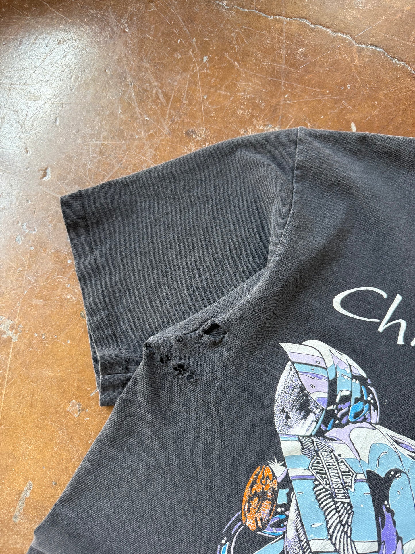 1993 Harley Davidson "chrome & steel" biker shirt (LARGE)