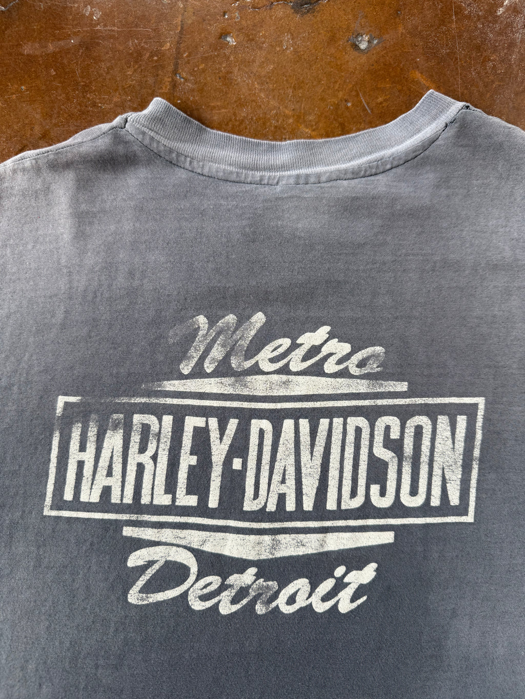80s faded & lightly distressed Harley Davidson "winged emblem" biker shirt (XL)